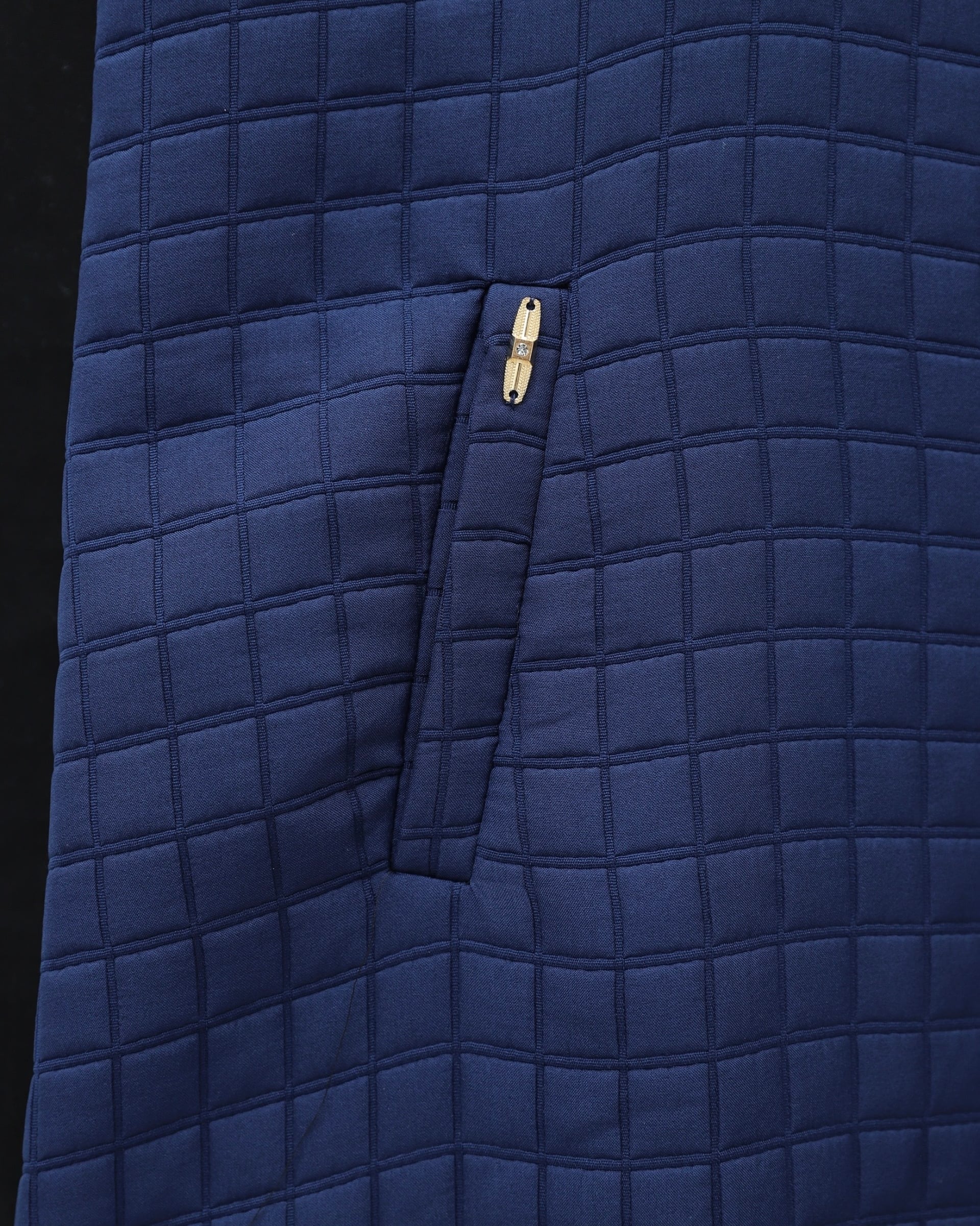 Quilted Long Vest with Hood and Buttons - Navy - Podyumplus - by Peralane - photo 7