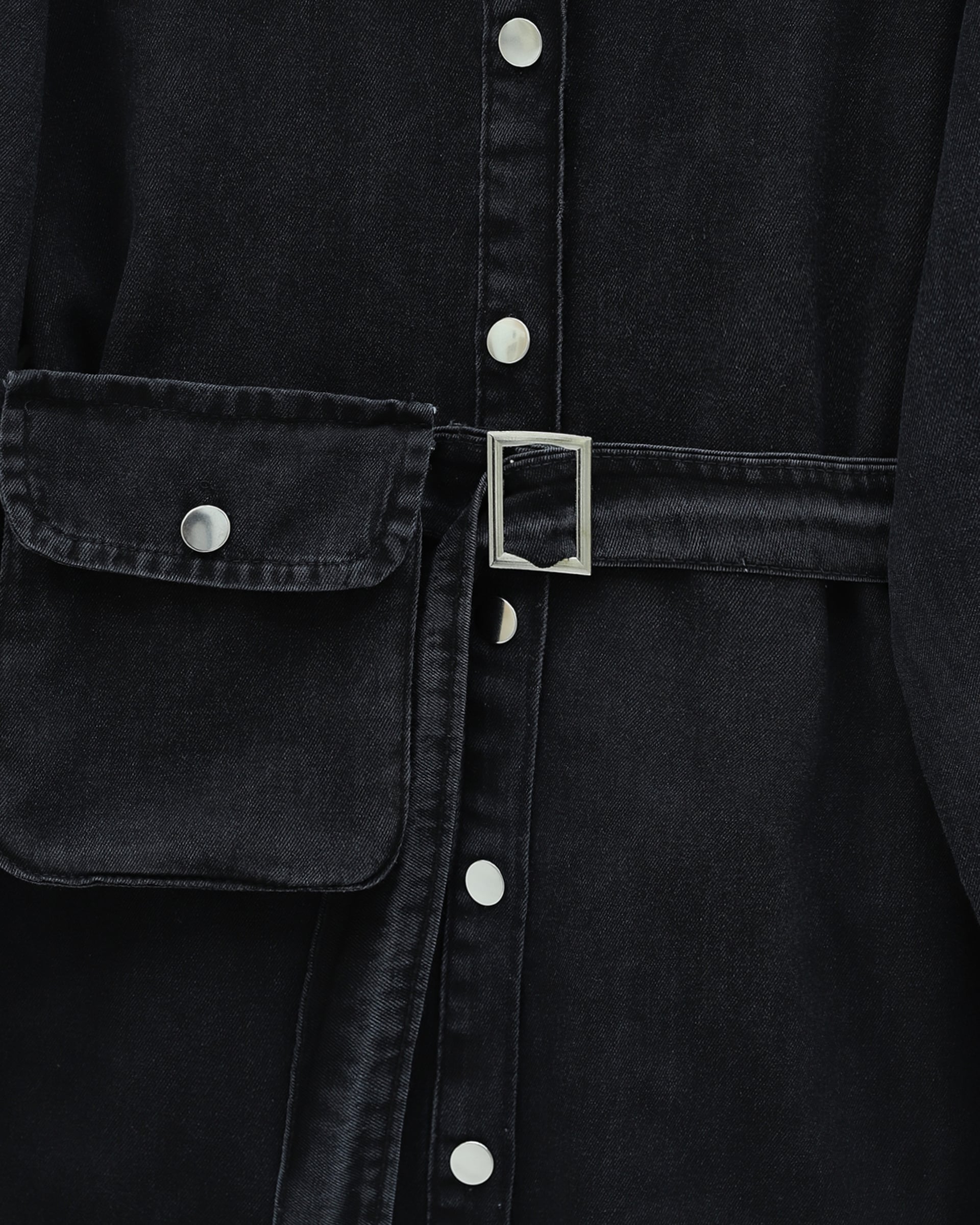 Black Denim Two-Piece Set with Jacket and Wide-Leg Trousers - Podyumplus - by Peralane - photo 8