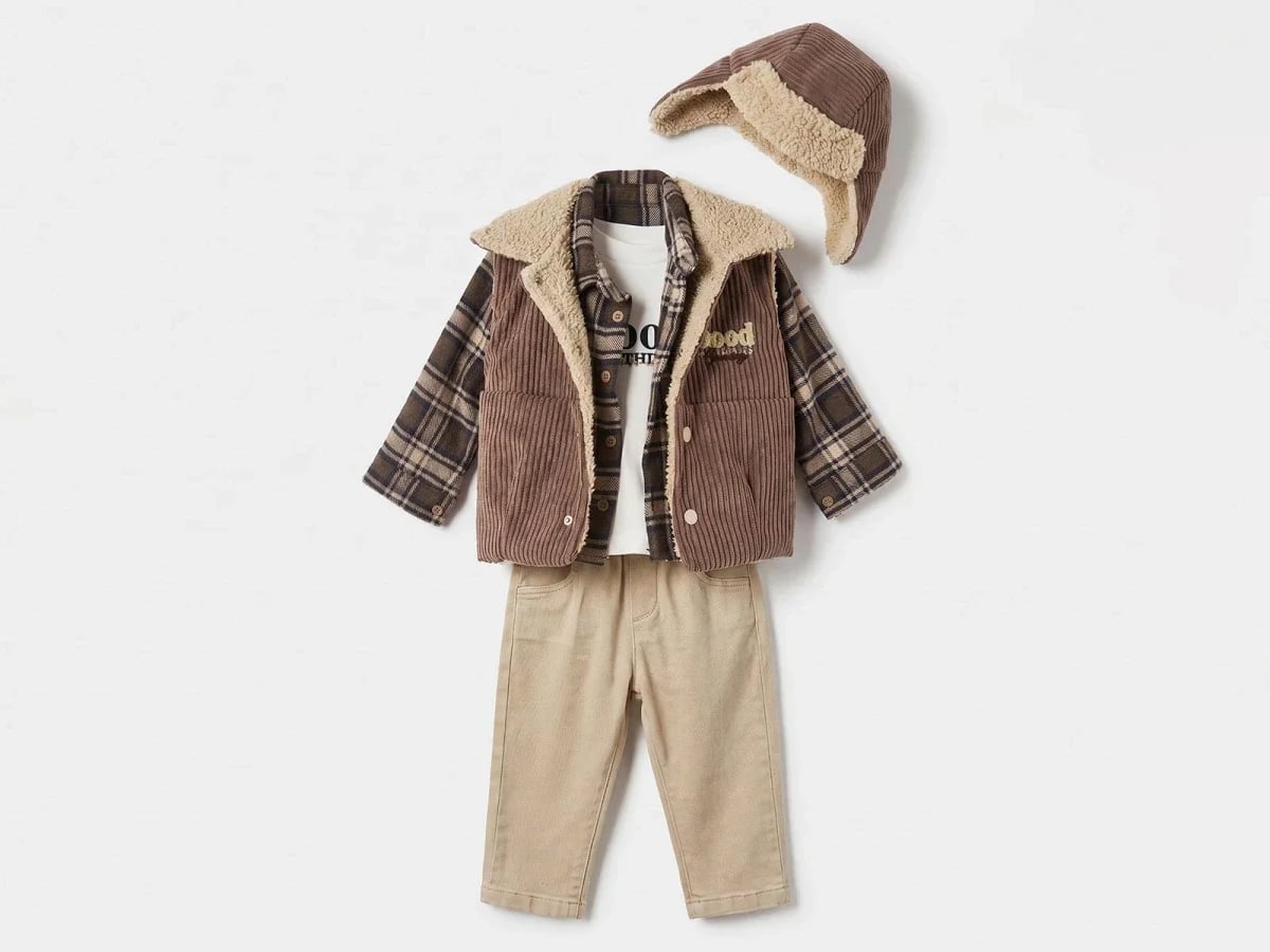 4-Piece Baby Boy Set with Vest, Shirt, Trousers and Hat - Canoz - by Peralane
