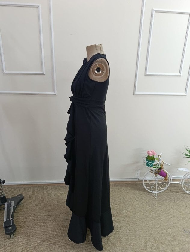 Women's Sleeveless Wrap Maxi Dress with Ruffle Trim - Janes - by Peralane - photo 5