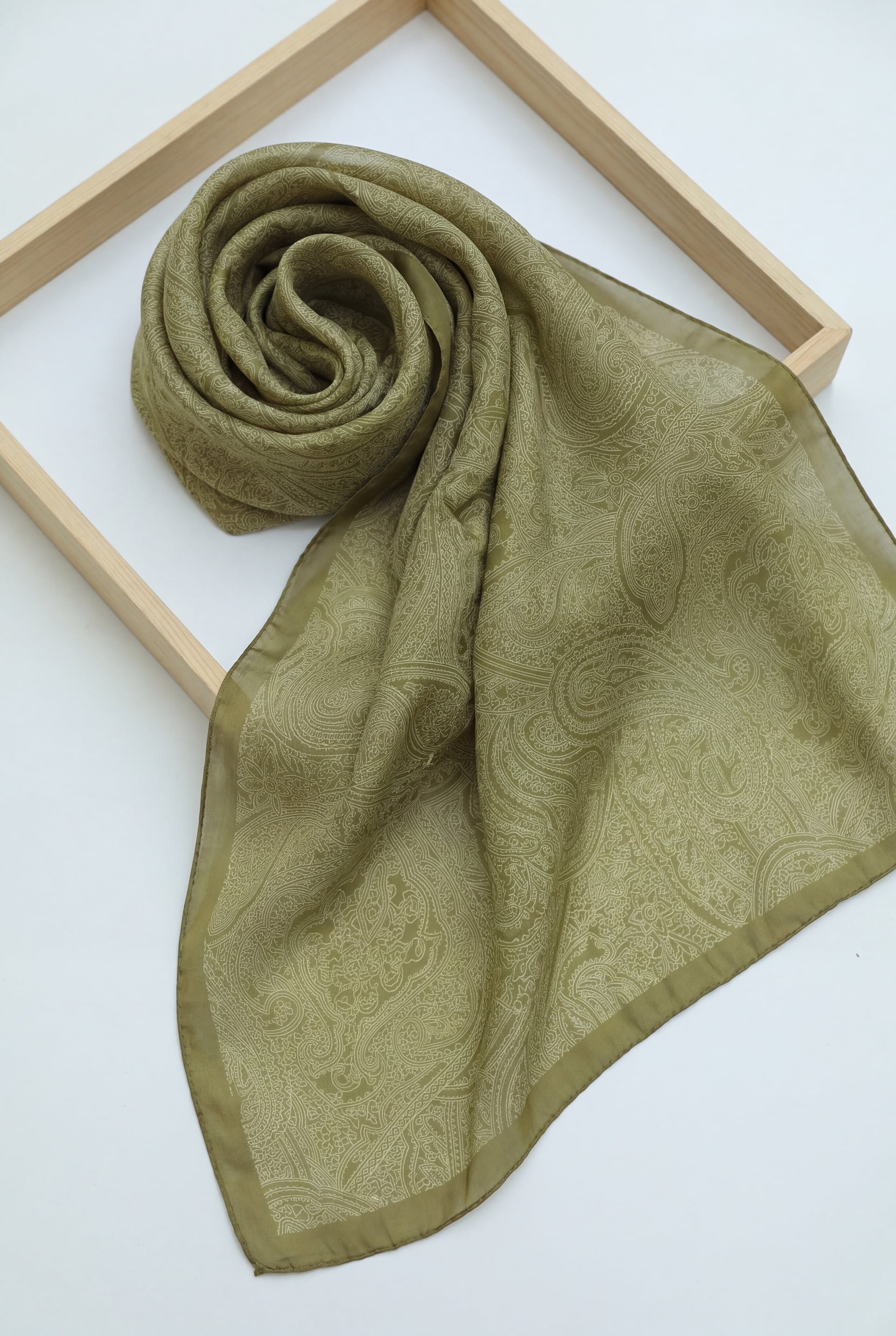 Fine Striped Embroidered Cotton Shawl - Pistachio Green - Podyumplus - by Peralane - photo 2