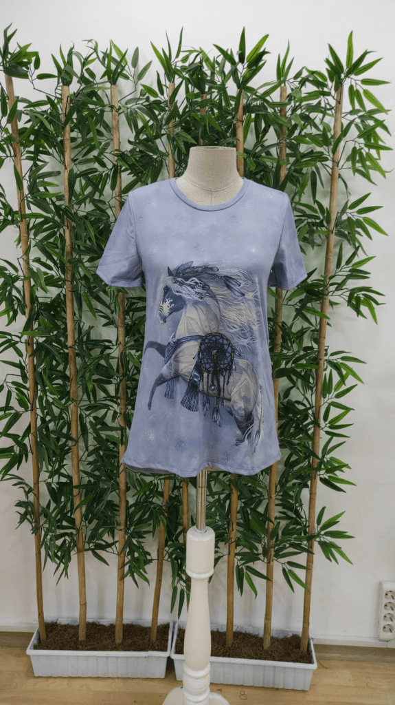 Women's Short Sleeve Round Neck Loose Fit Supremum Blouse - Janes - by Peralane - photo 4