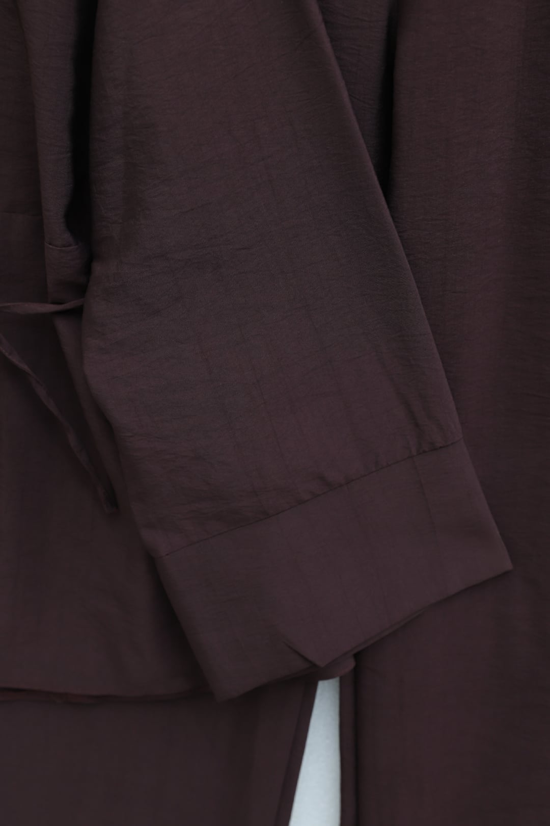 Belted Half-Button Wide-Leg Trousers Co-ord Set in Deep Plum - Podyumplus - by Peralane - photo 6