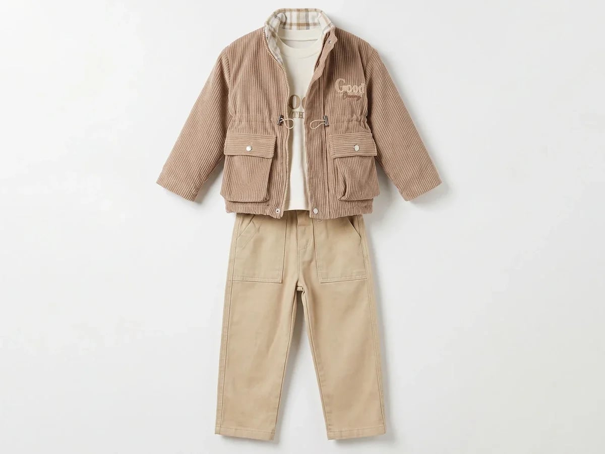 Good Embroidered Corduroy Jacket Set for Boys - Canoz - by Peralane