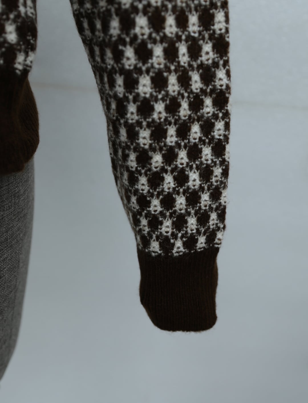 Round Neck Buttoned Patterned Knit Cardigan - Brown - Podyumplus - by Peralane - photo 8