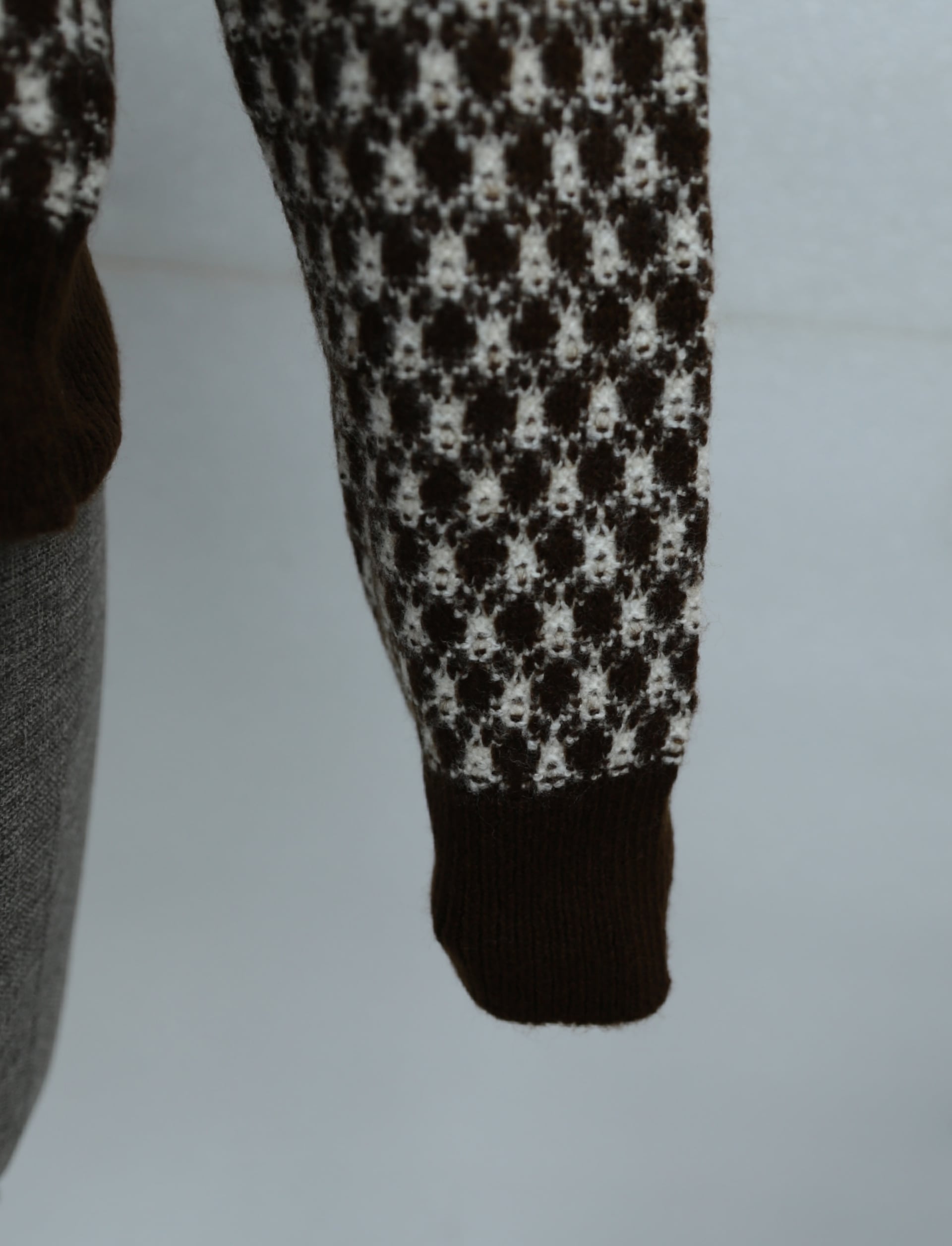 Round Neck Buttoned Patterned Knit Cardigan - Brown - Podyumplus - by Peralane - photo 8