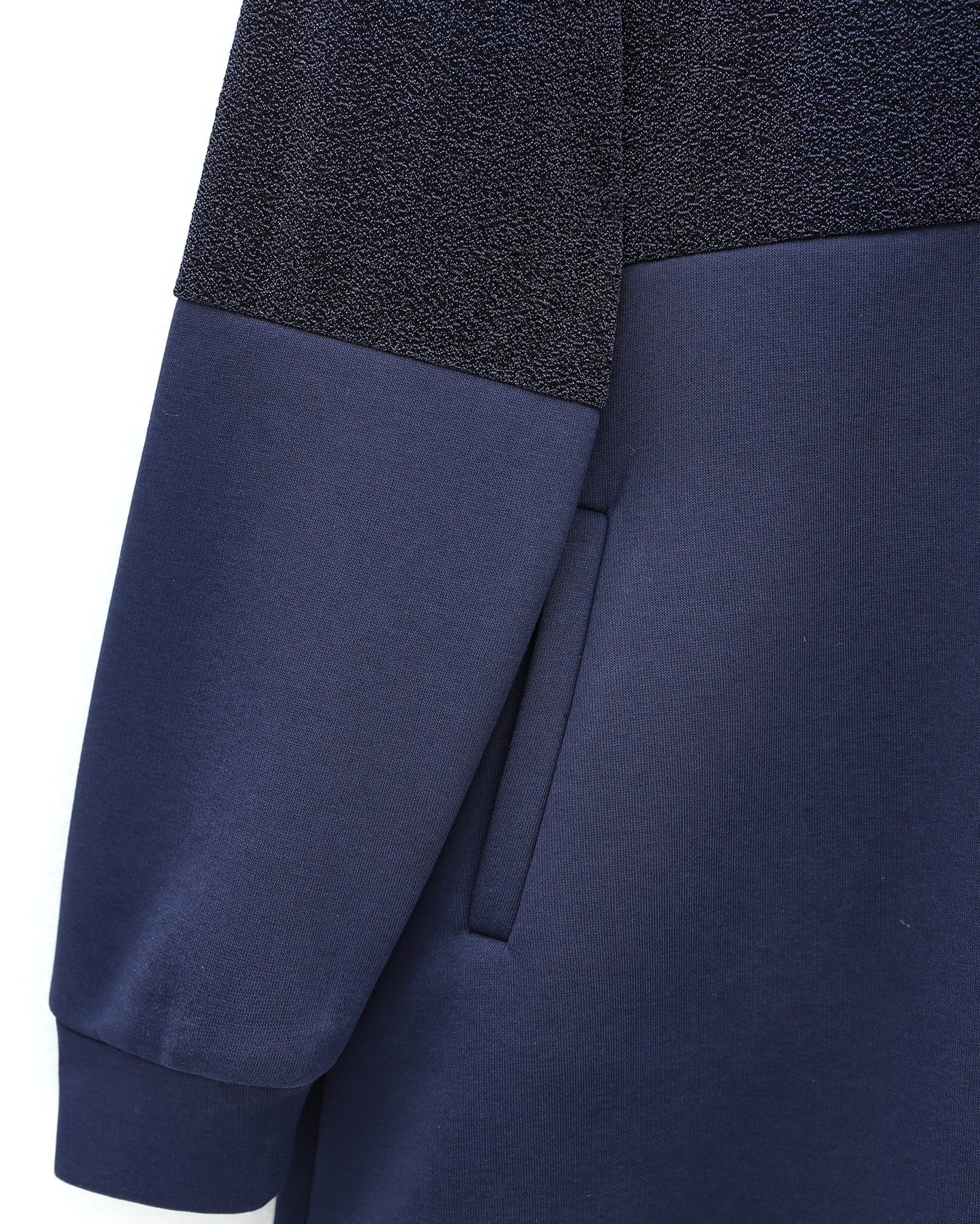 Half Zip Hooded Three-Thread Tracksuit Set with Glitter Detail - Navy - Podyumplus - by Peralane - photo 3