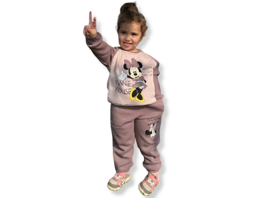 Girls' Minnie Mouse Print Sweatshirt and Trousers Set - Replikas - by Peralane