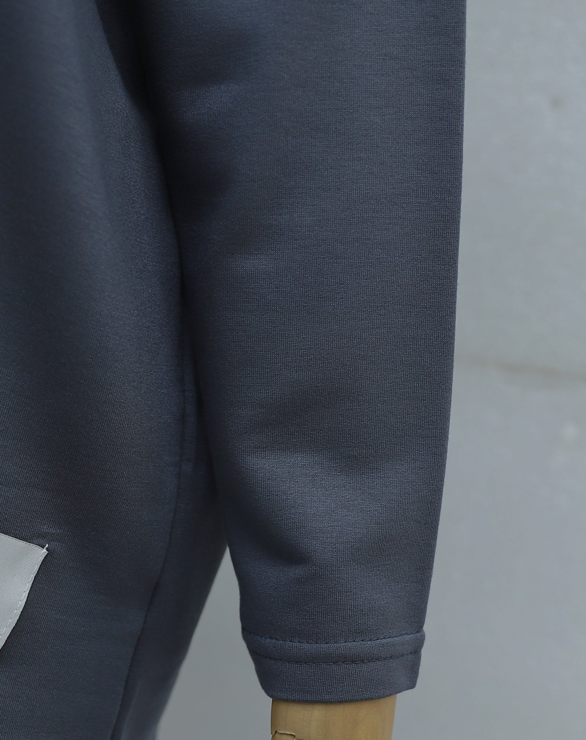 Round Neck Back-Long Pocket Oversize Stretch Jersey Co-ord Set - Smoke - Podyumplus - by Peralane - photo 5