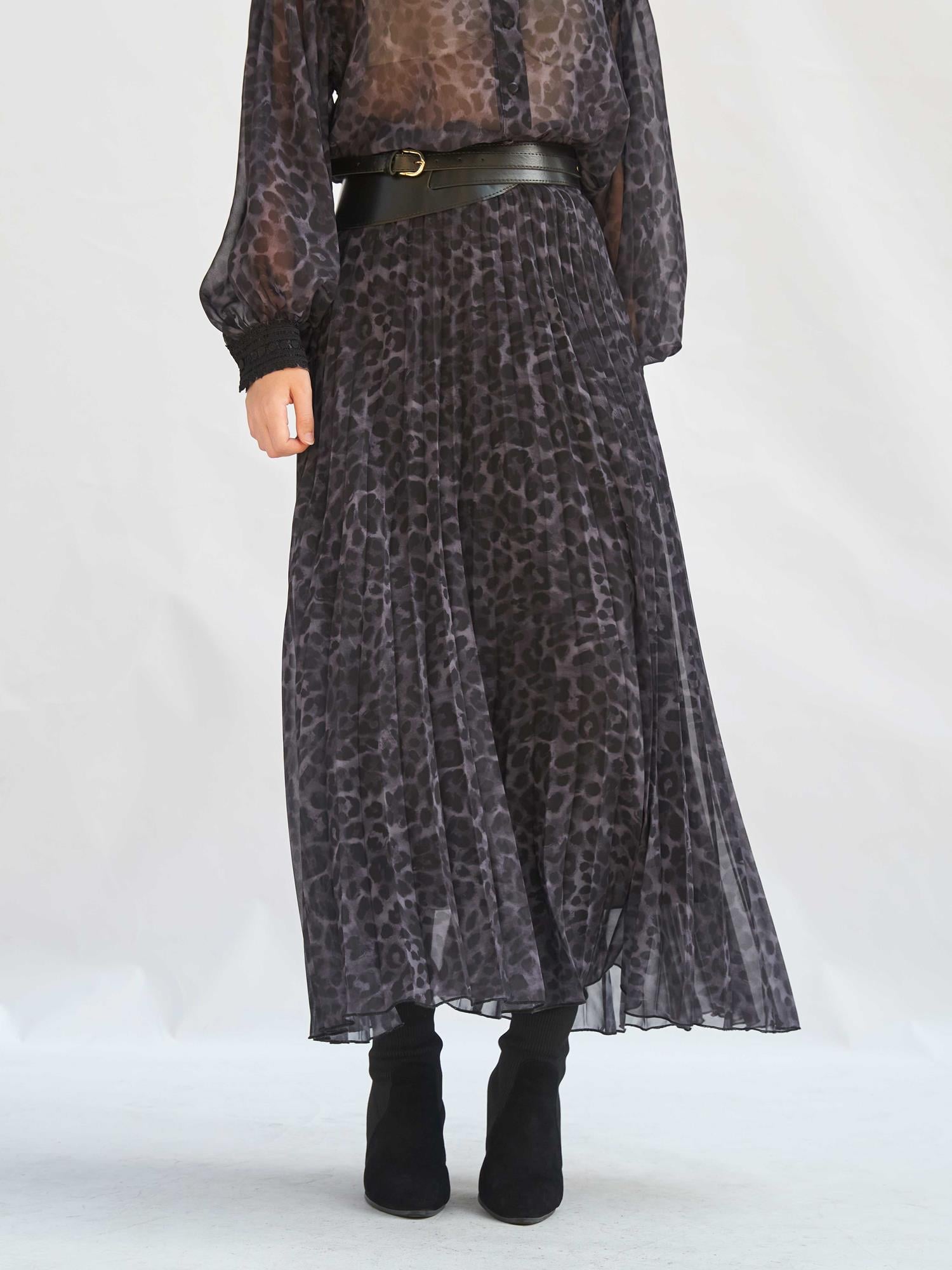 Leopard Print Pleated Skirt and Blouse Set - Lefon - by Peralane - photo 6