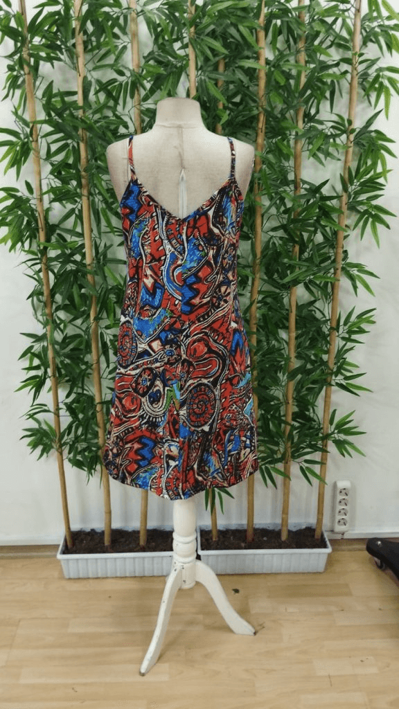 Women's Spaghetti Strap V-Neck Printed Short Suprem Dress - Janes - by Peralane - photo 6
