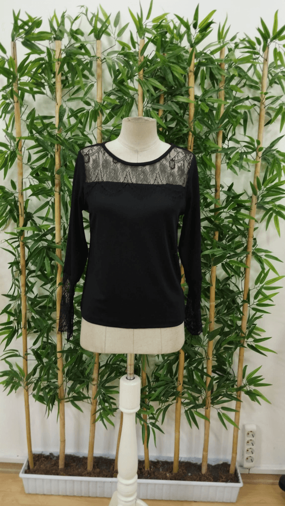 Women's Long Sleeve Round Neck Lace Detail Ribbed Blouse - Janes - by Peralane - photo 7