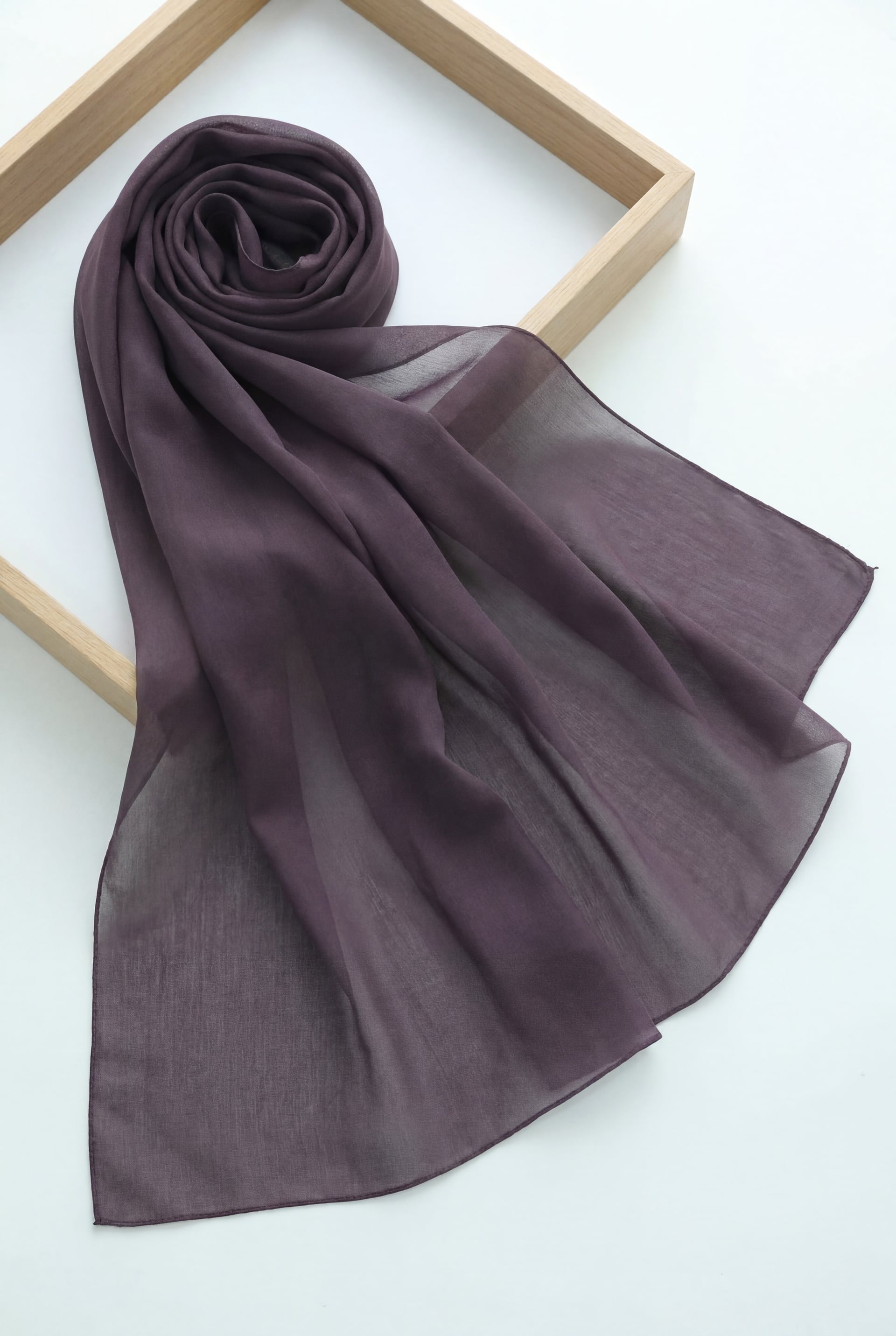 Plain Cotton Scarf - Deep Plum - Podyumplus - by Peralane
