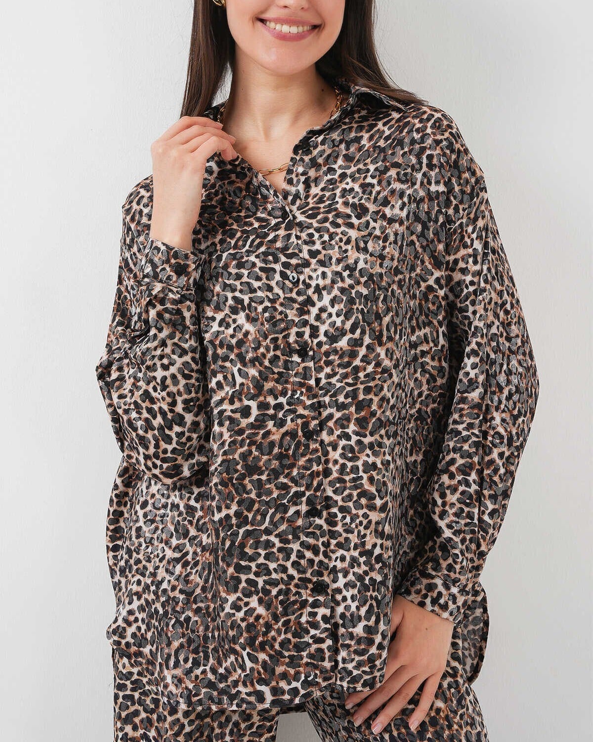 Leopard Print Women's Pyjama Set in Brown - Bigdart - by Peralane - photo 7