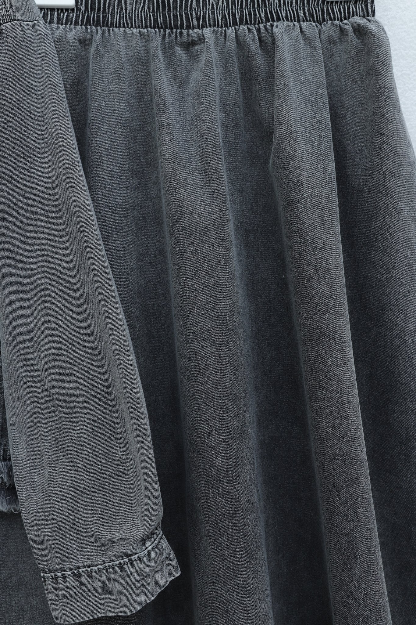 Frayed Hem Denim Jacket and Skirt Co-ord Set in Washed Dark Grey - Podyumplus - by Peralane - photo 7