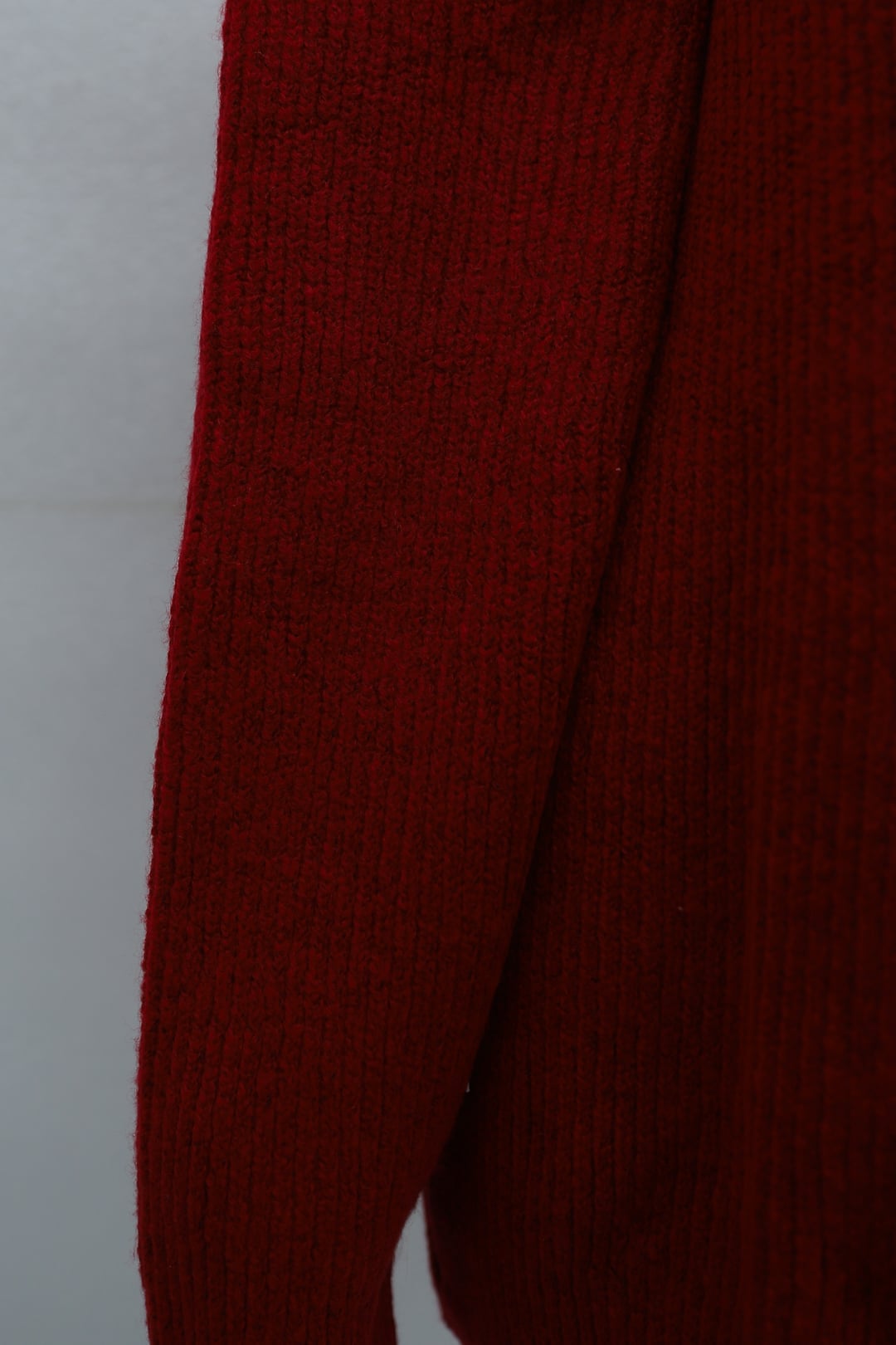 Half-High Neck Button Front Relaxed Knit Cardigan - Red - Podyumplus - by Peralane - photo 8