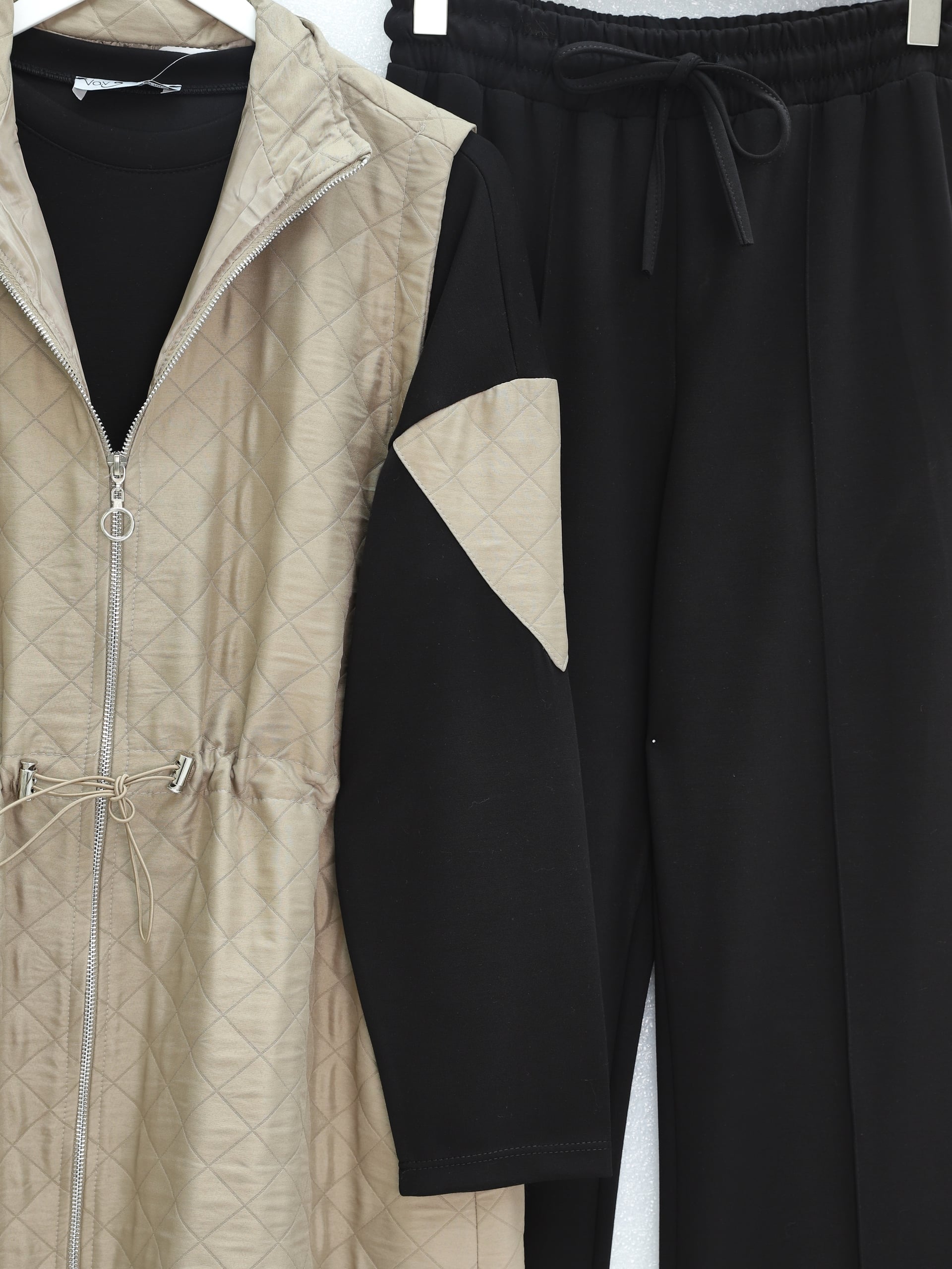 Quilted Vest, Cimali Pants and Top Three-Piece Knit Set - Mink - Podyumplus - by Peralane - photo 5