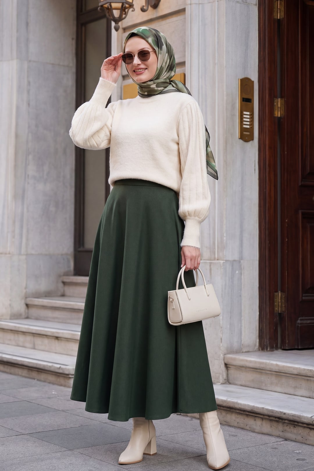 Women's Cream Balloon Sleeve Oversize Knit Sweater 15973 - Bigdart - by Peralane - photo 5