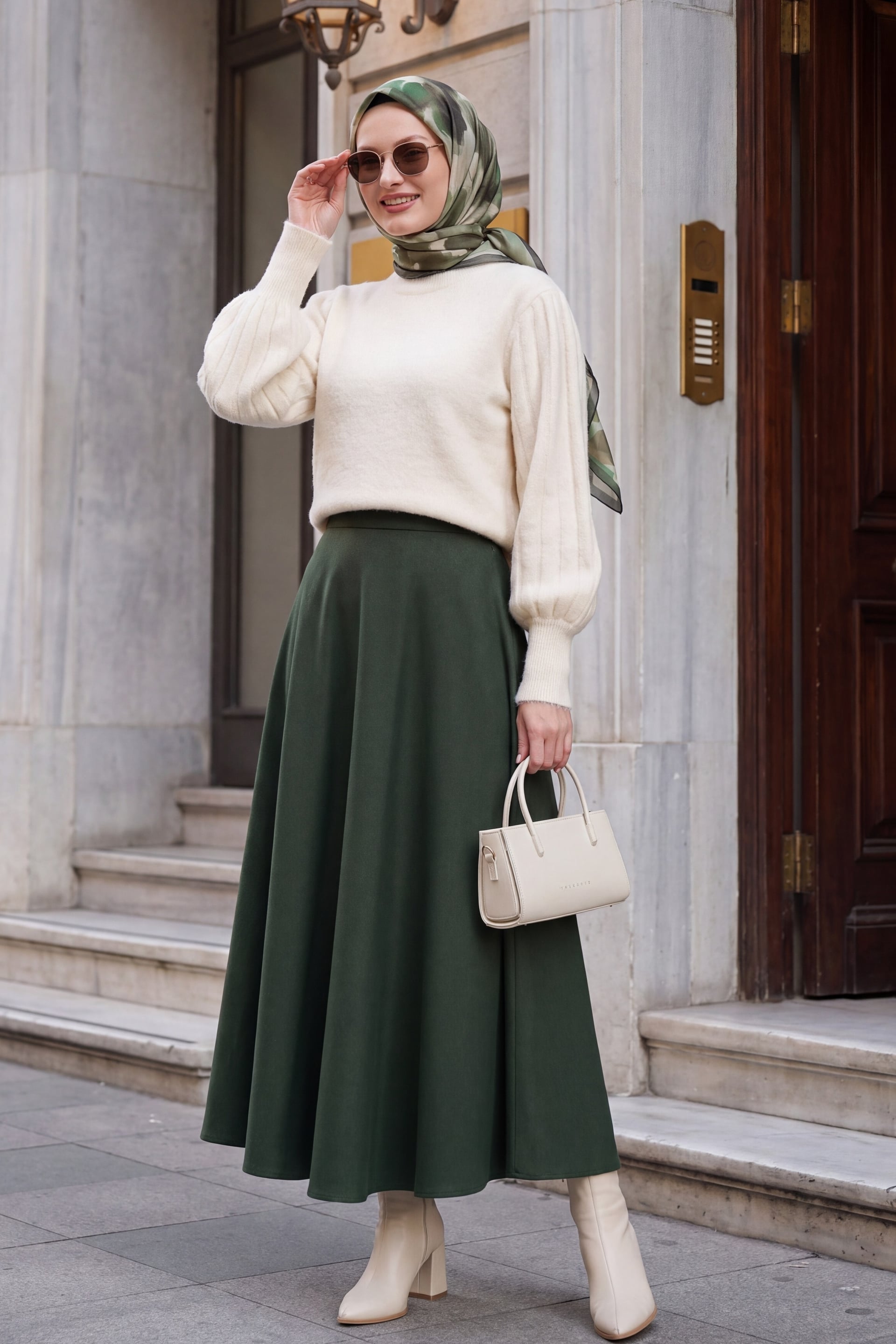Women's Cream Balloon Sleeve Oversize Knit Sweater 15973 - Bigdart - by Peralane - photo 5