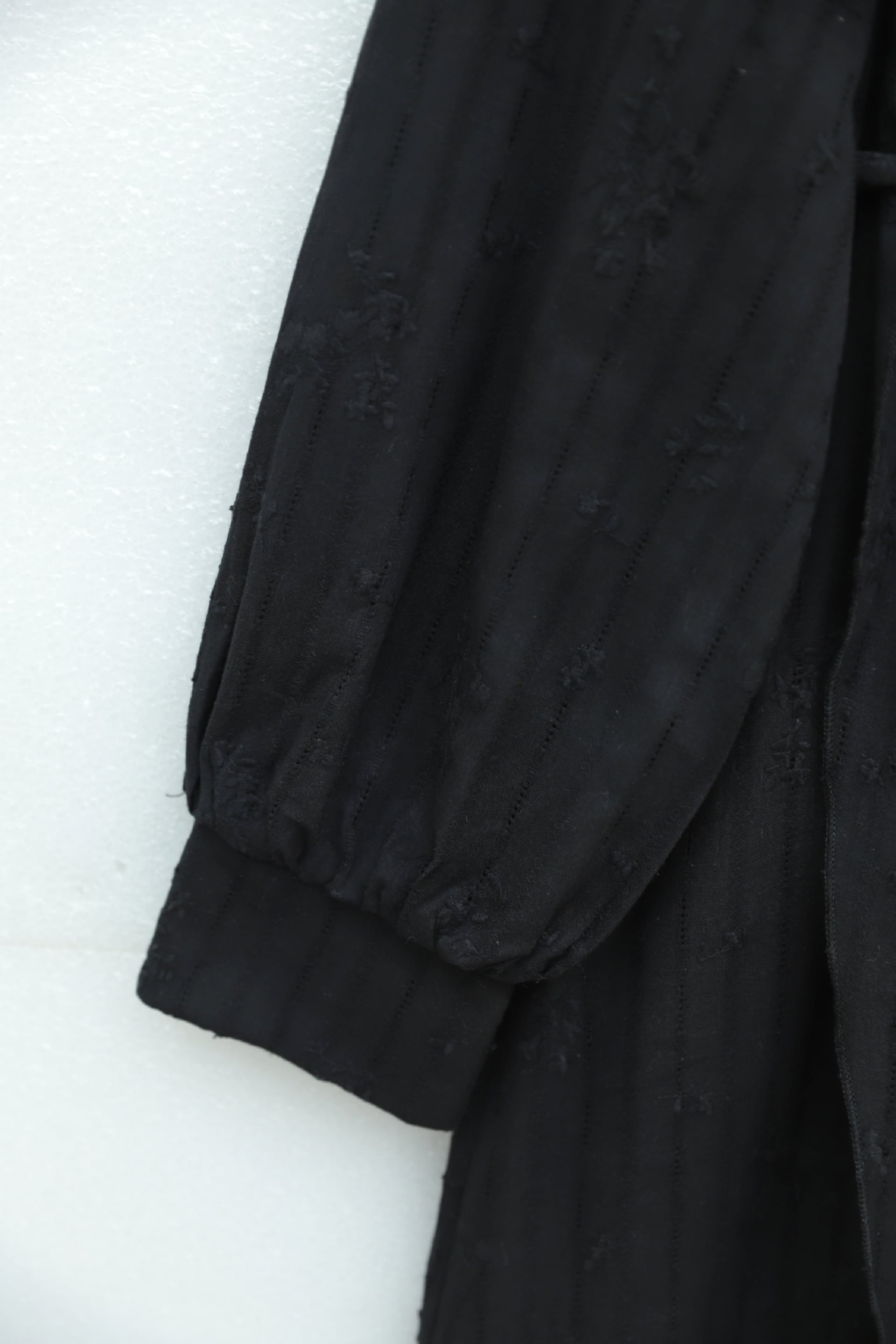 Black Double Layer Waist-Tied Brooch Lined Linen Look Dress - Podyumplus - by Peralane - photo 7