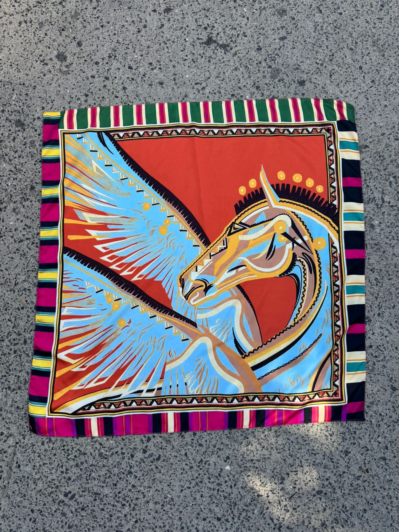 Ethnic Print Satin Bandana Scarf 70x70 cm - Nesvay - by Peralane - photo 4