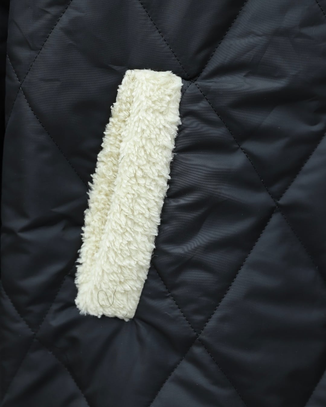 Women's Black Quilted Diamond Coat with Sherpa Collar and Belt - Podyumplus - by Peralane - photo 4