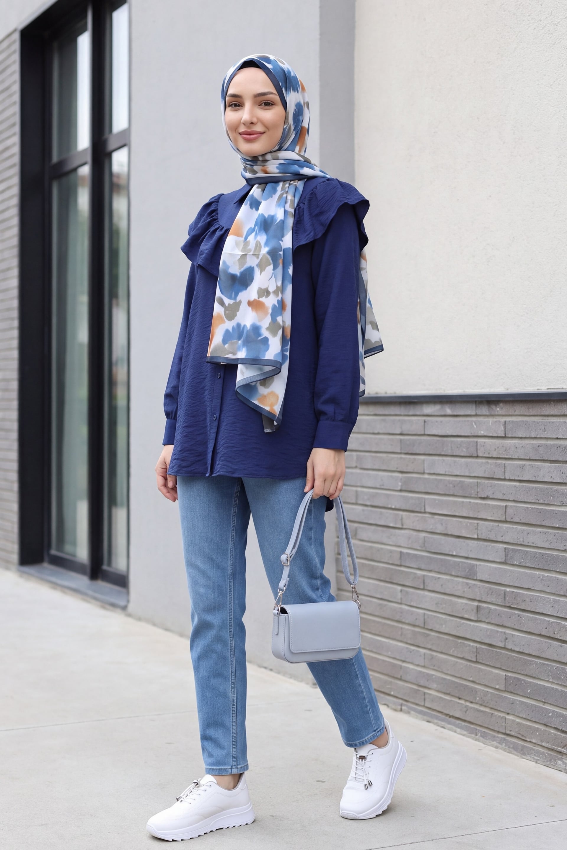 High-Rise Straight Leg Jeans with Pockets - Light Blue - Podyumplus - by Peralane - photo 3