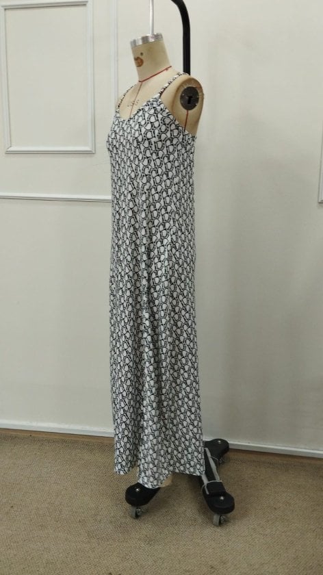 Women's White V-Neck Spaghetti Strap Long Slit Suprem Dress - Janes - by Peralane - photo 8