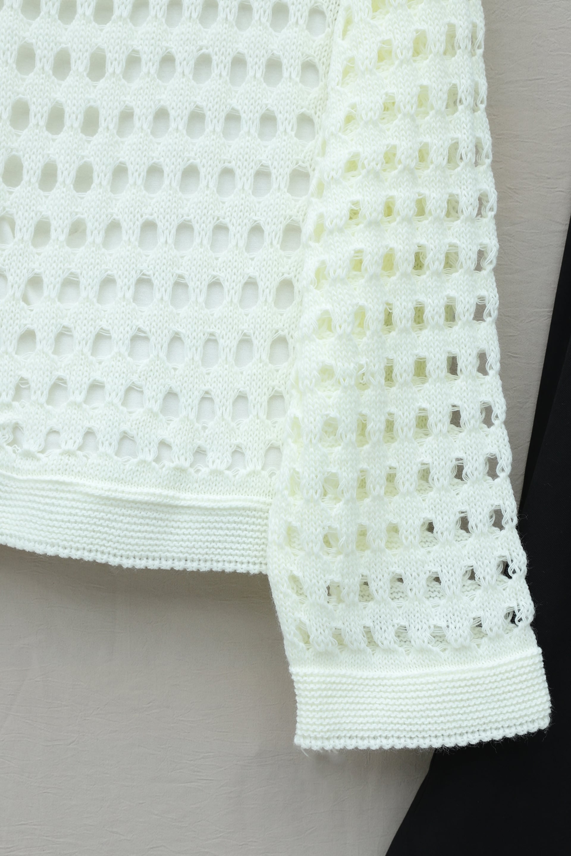 Ekru Boat Neck Open-Knit Sweater - Podyumplus - by Peralane - photo 4