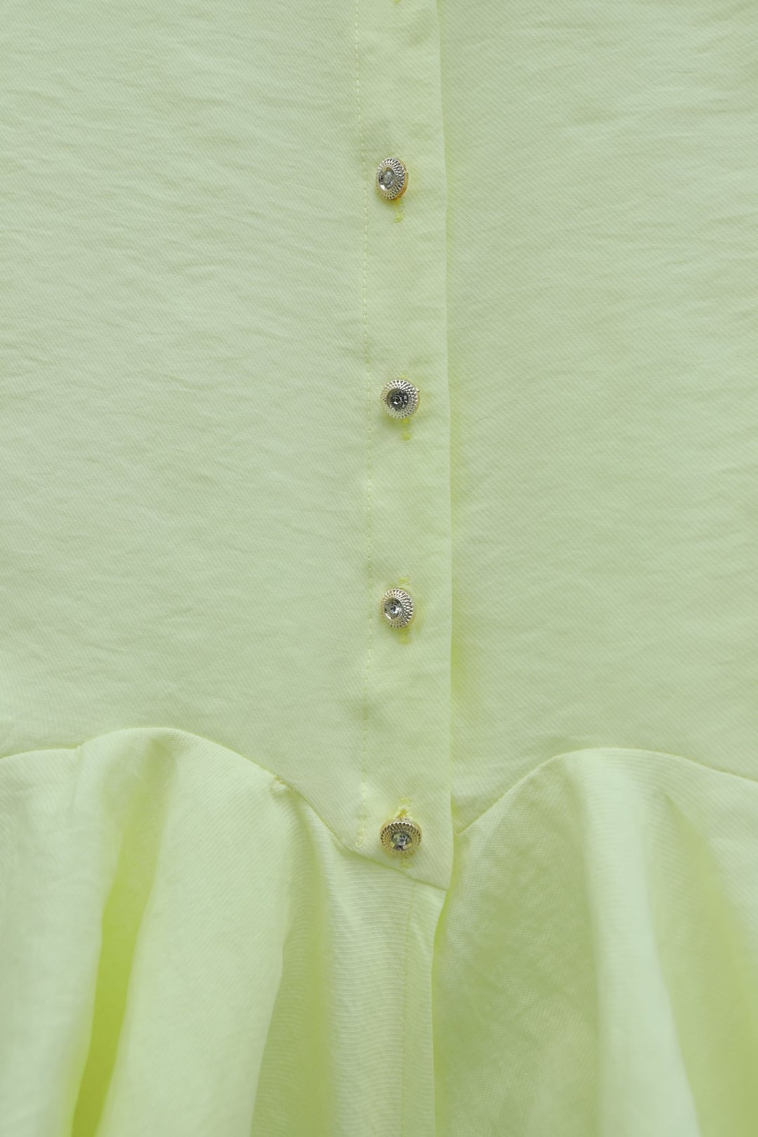 Stone-Button Peplum Blouse with Flounce Details in Yellow - Modal - Podyumplus - by Peralane - photo 5