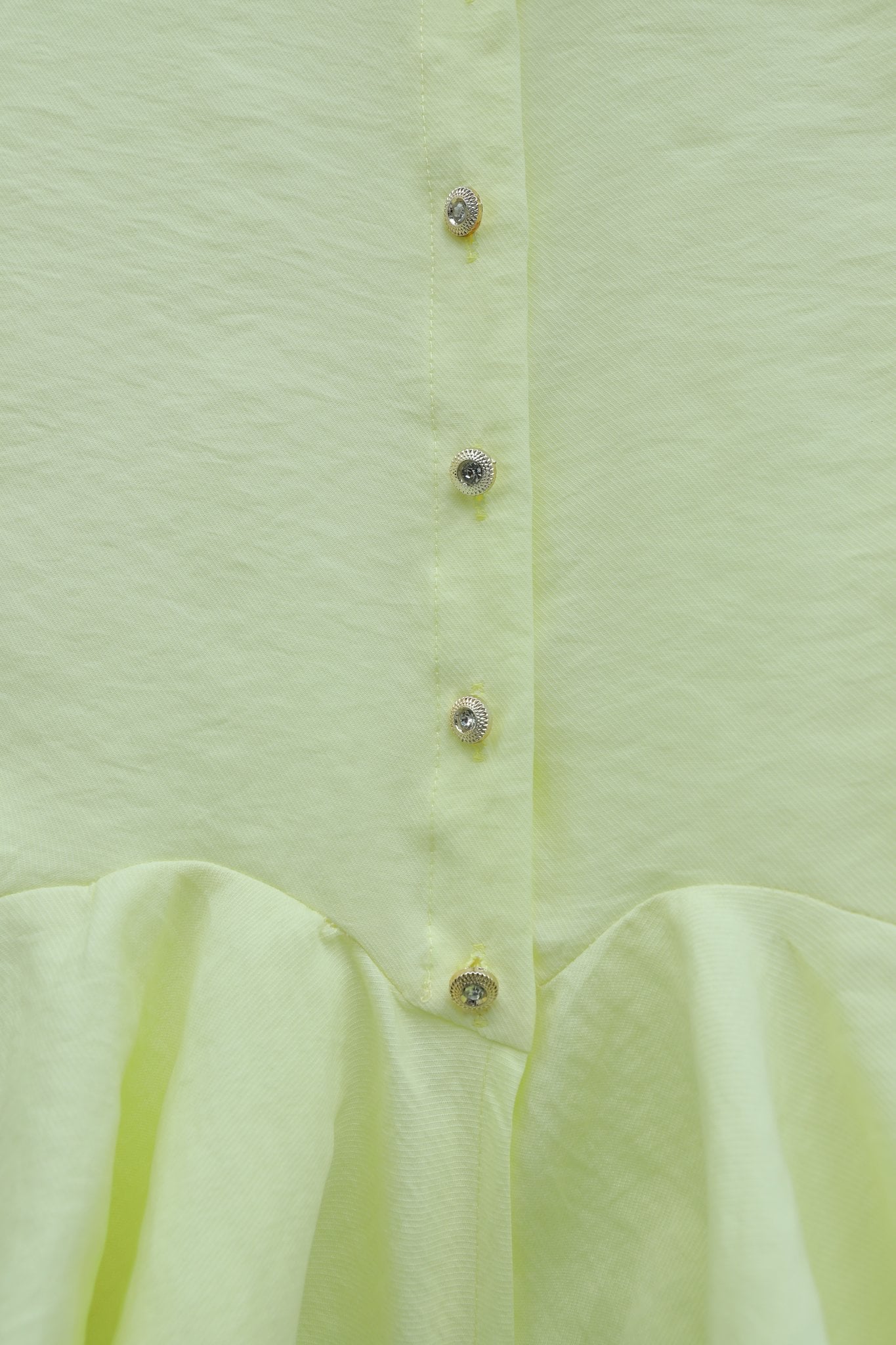 Stone-Button Peplum Blouse with Flounce Details in Yellow - Modal - Podyumplus - by Peralane - photo 5