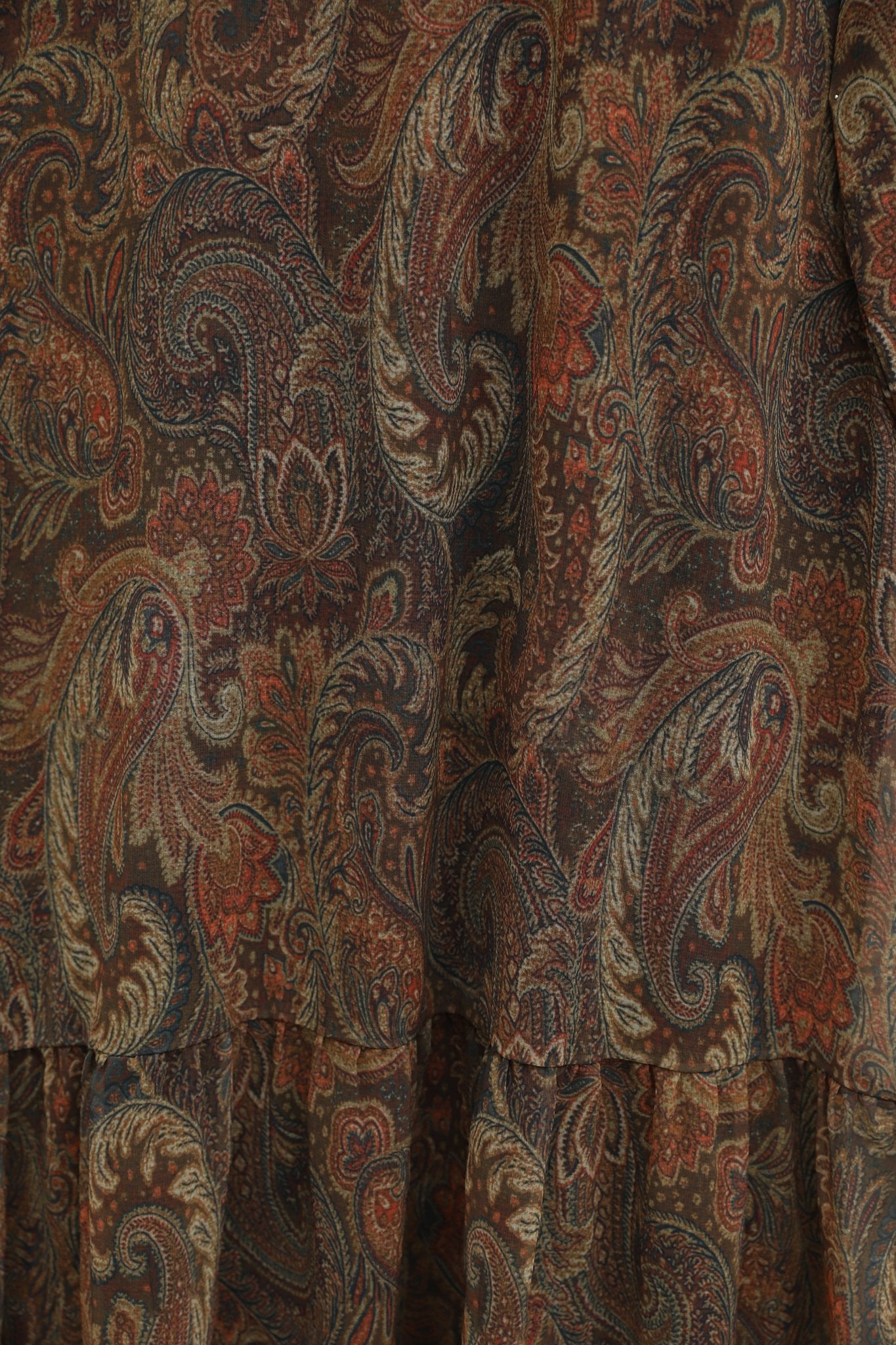 Ethnic Print Tiered Chiffon Maxi Dress - Light Brown - Podyumplus - by Peralane - photo 7