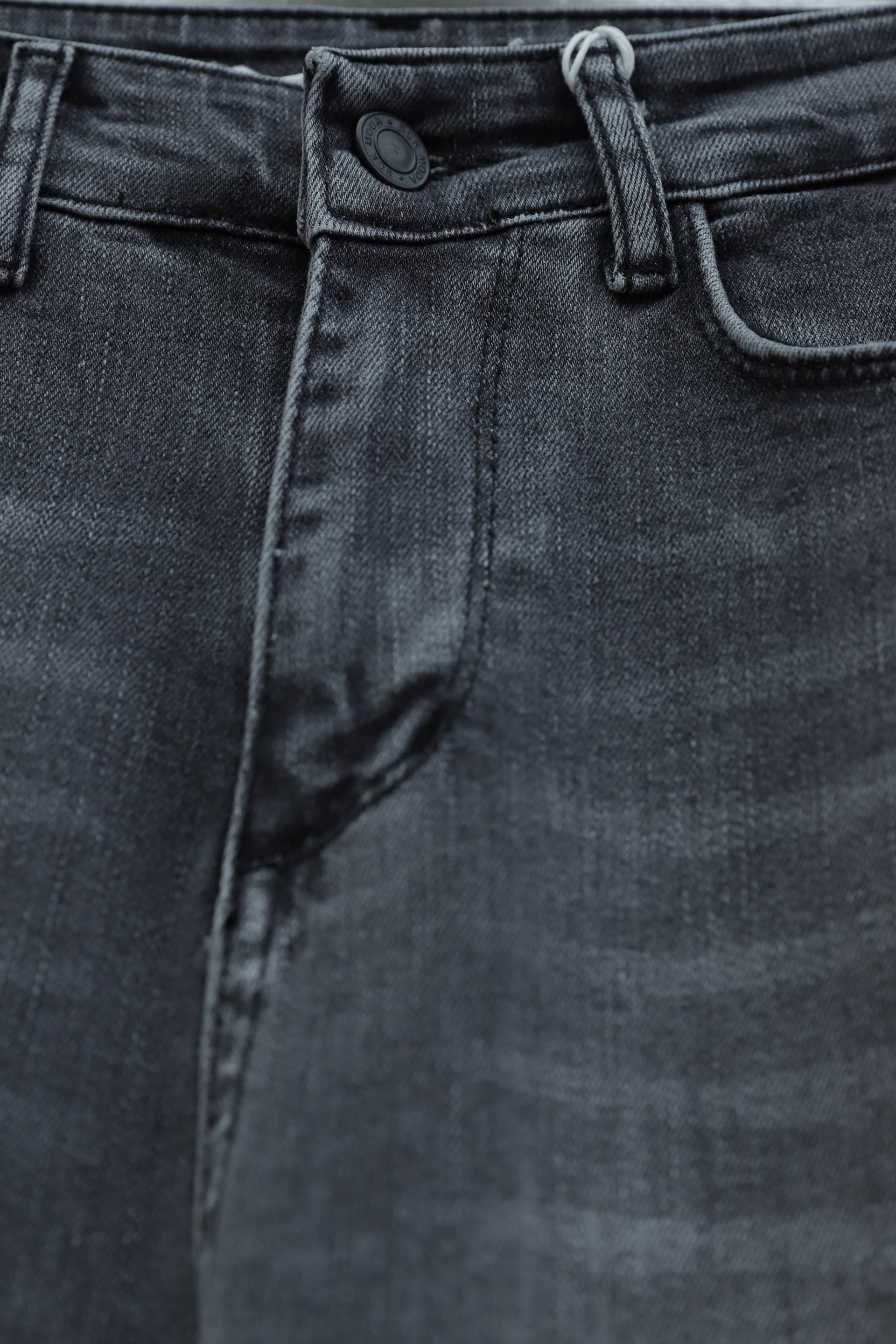 Women's Faded Grey Flared Denim Jeans with Pockets and Zip Fly - Podyumplus - by Peralane - photo 7