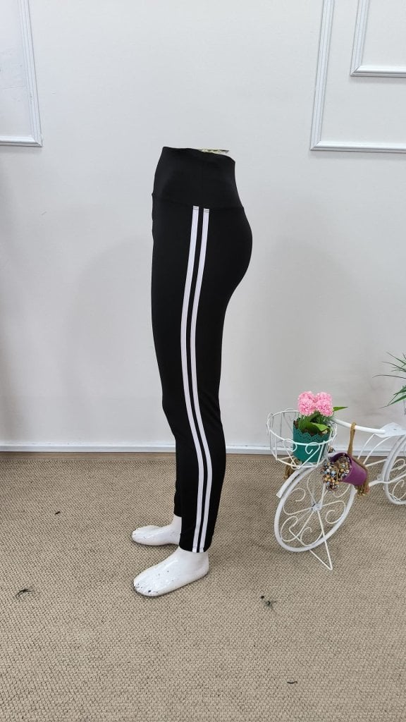 Women's High Waist Striped Side Detail Long Sport Leggings - Janes - by Peralane - photo 5