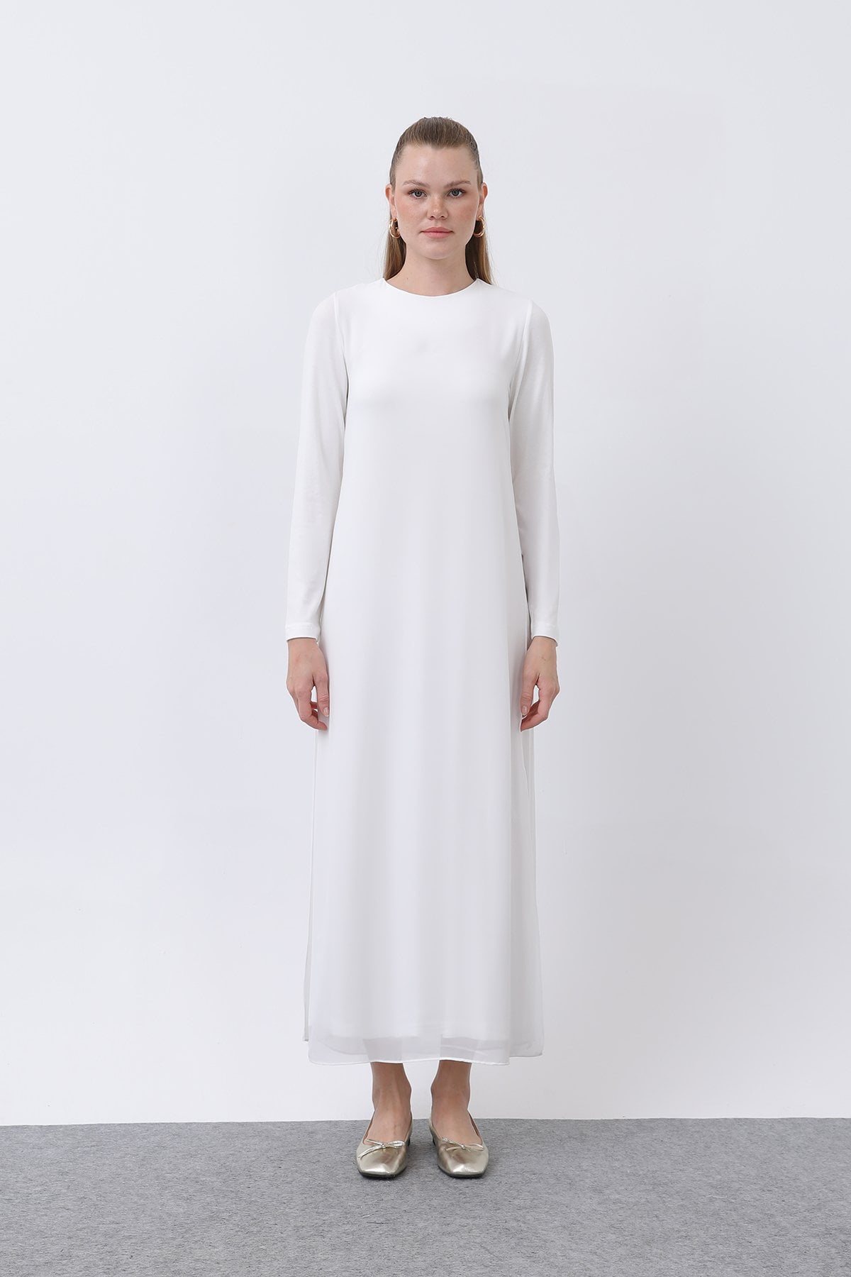 Women's Chiffon Detail Long Dress - Puane - by Peralane - photo 2
