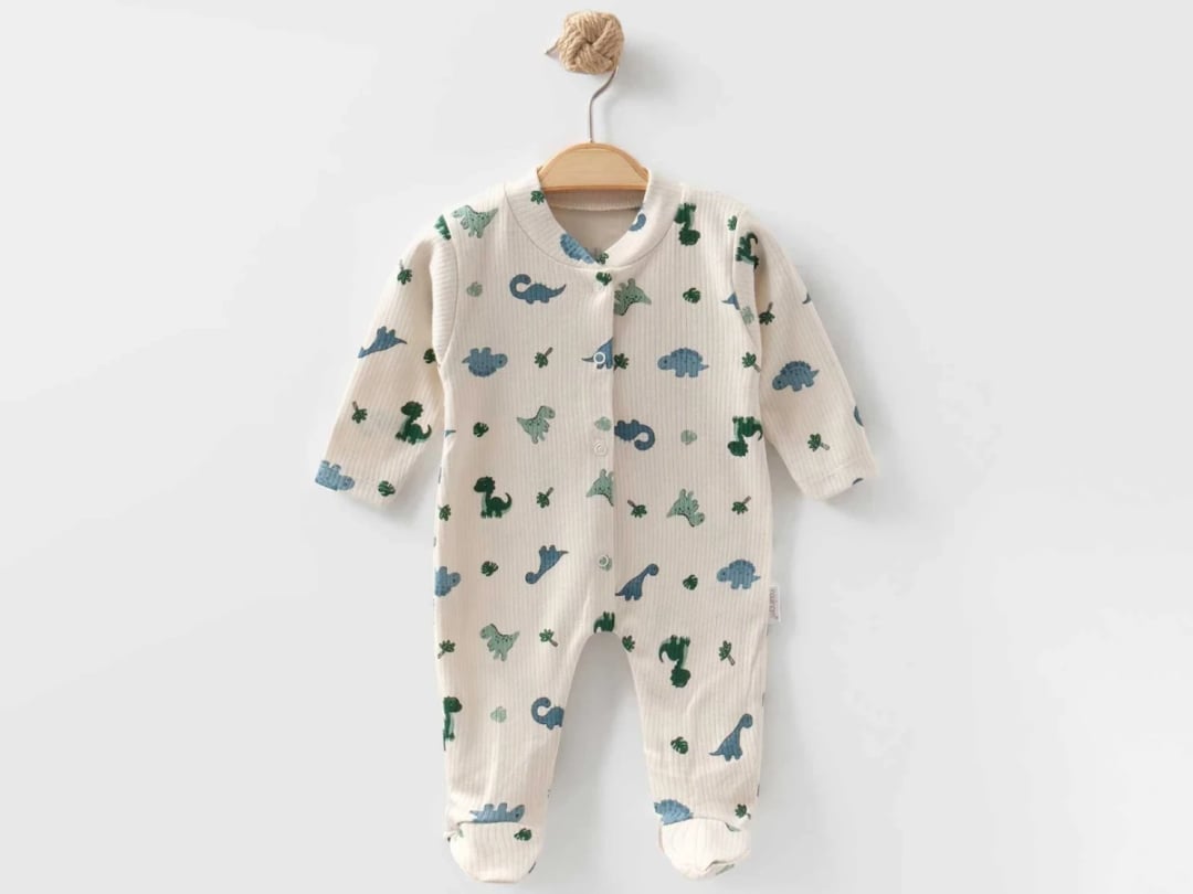 Dino Print Footed Romper for Baby Boys - Pack of 3 - Nayinom - by Peralane