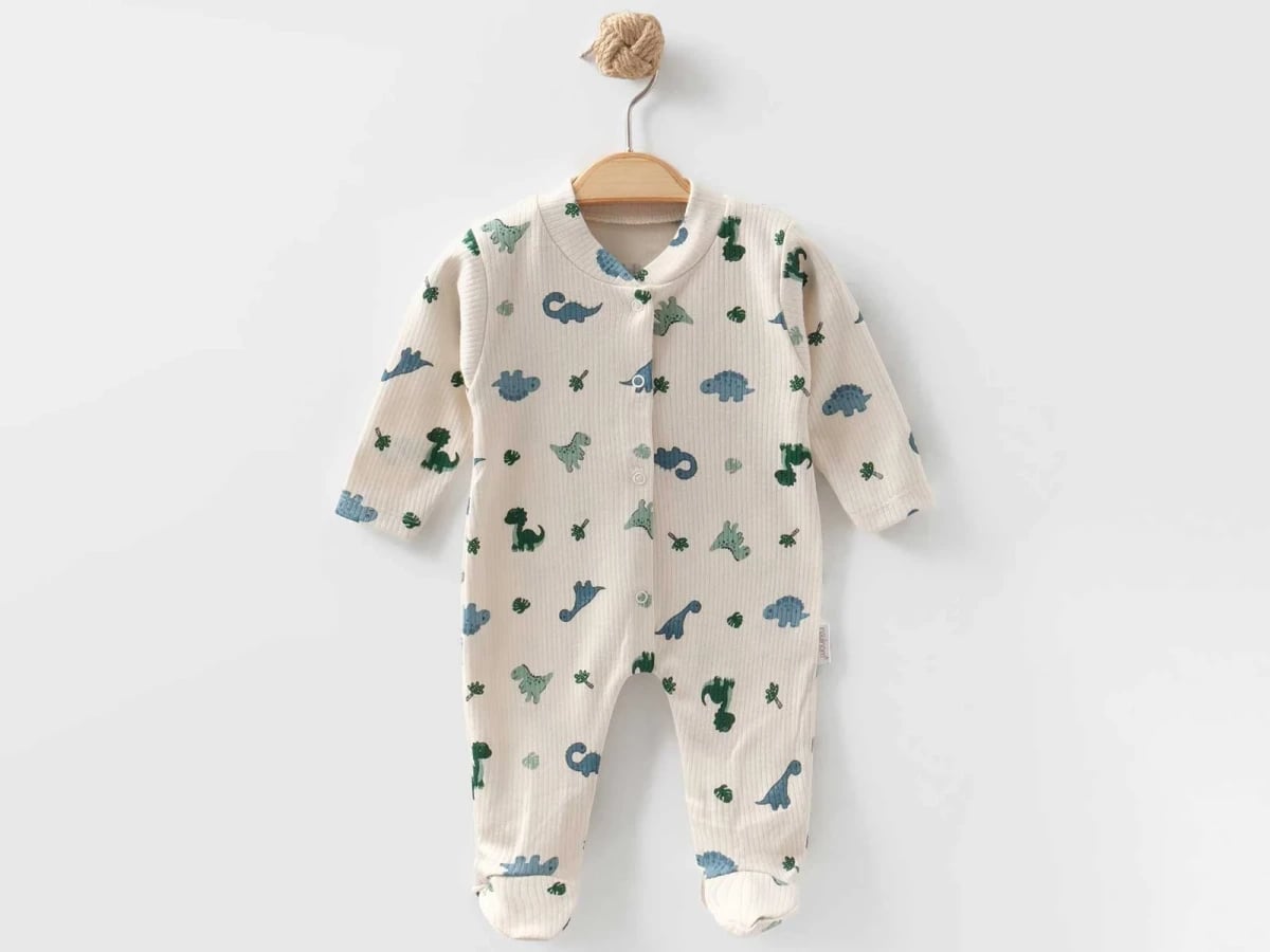 Dino Print Footed Romper for Baby Boys - Pack of 3 - Nayinom - by Peralane