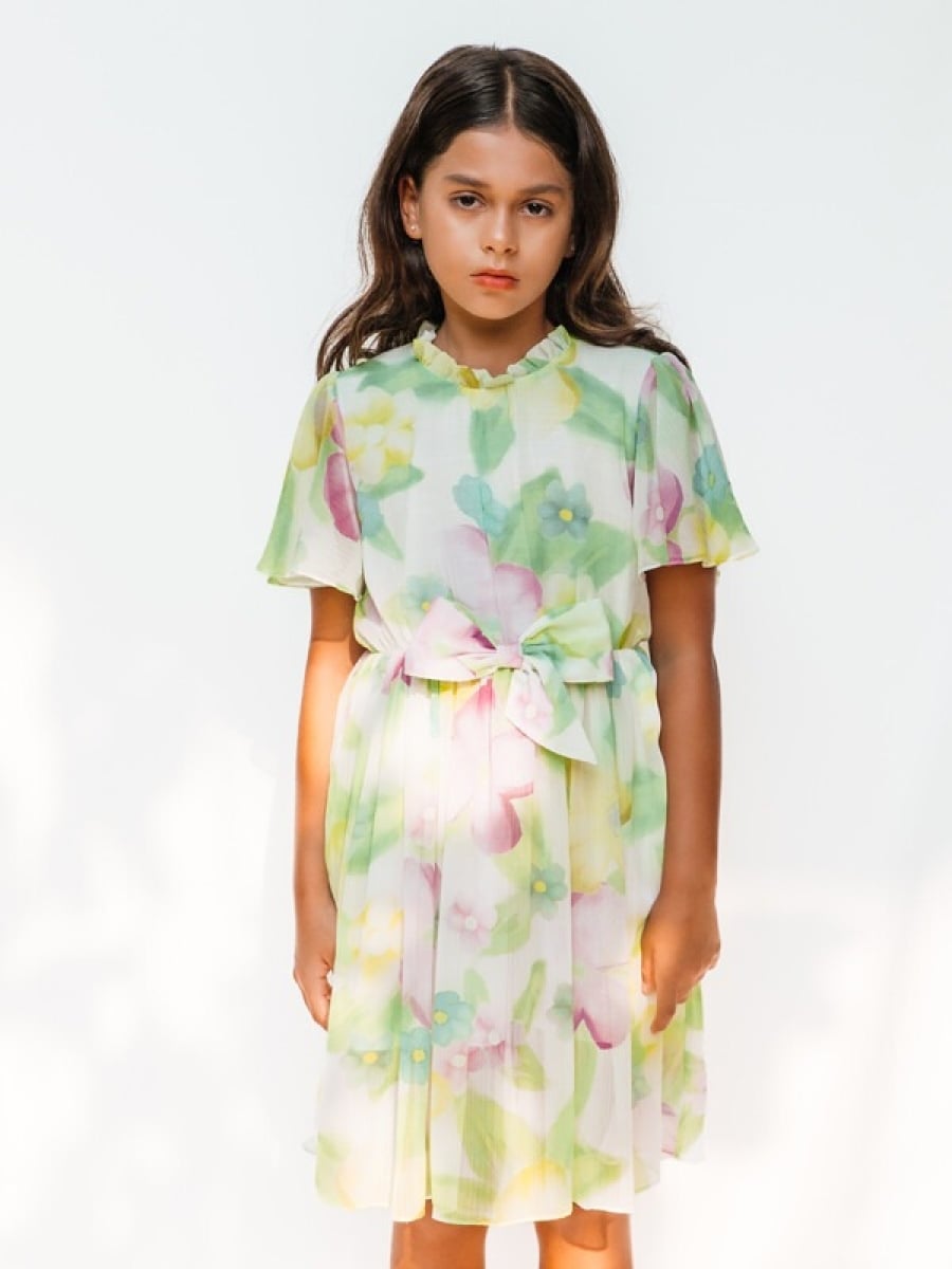 Girl's Dress with Floral Print – 4-12 Years - Sheshe - by Peralane