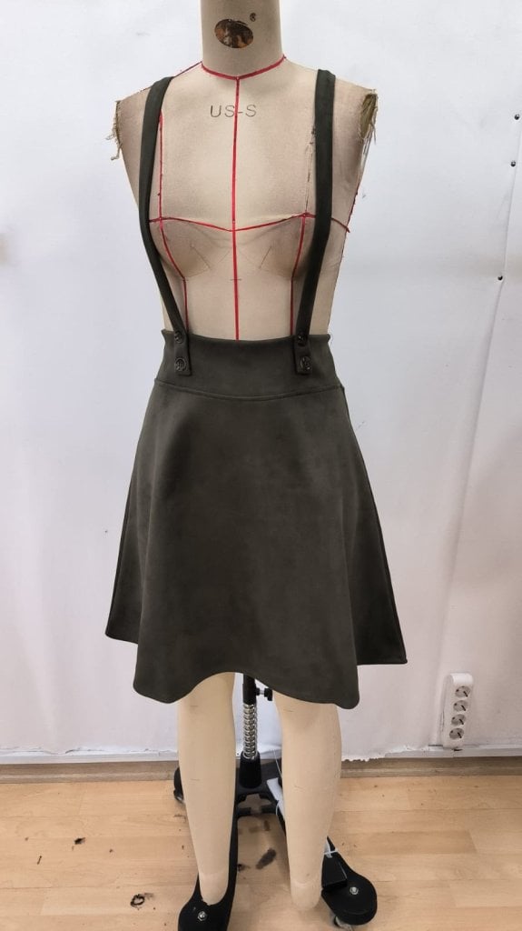 Women's Buttoned Strap Mini Suede Dress - Janes - by Peralane - photo 4