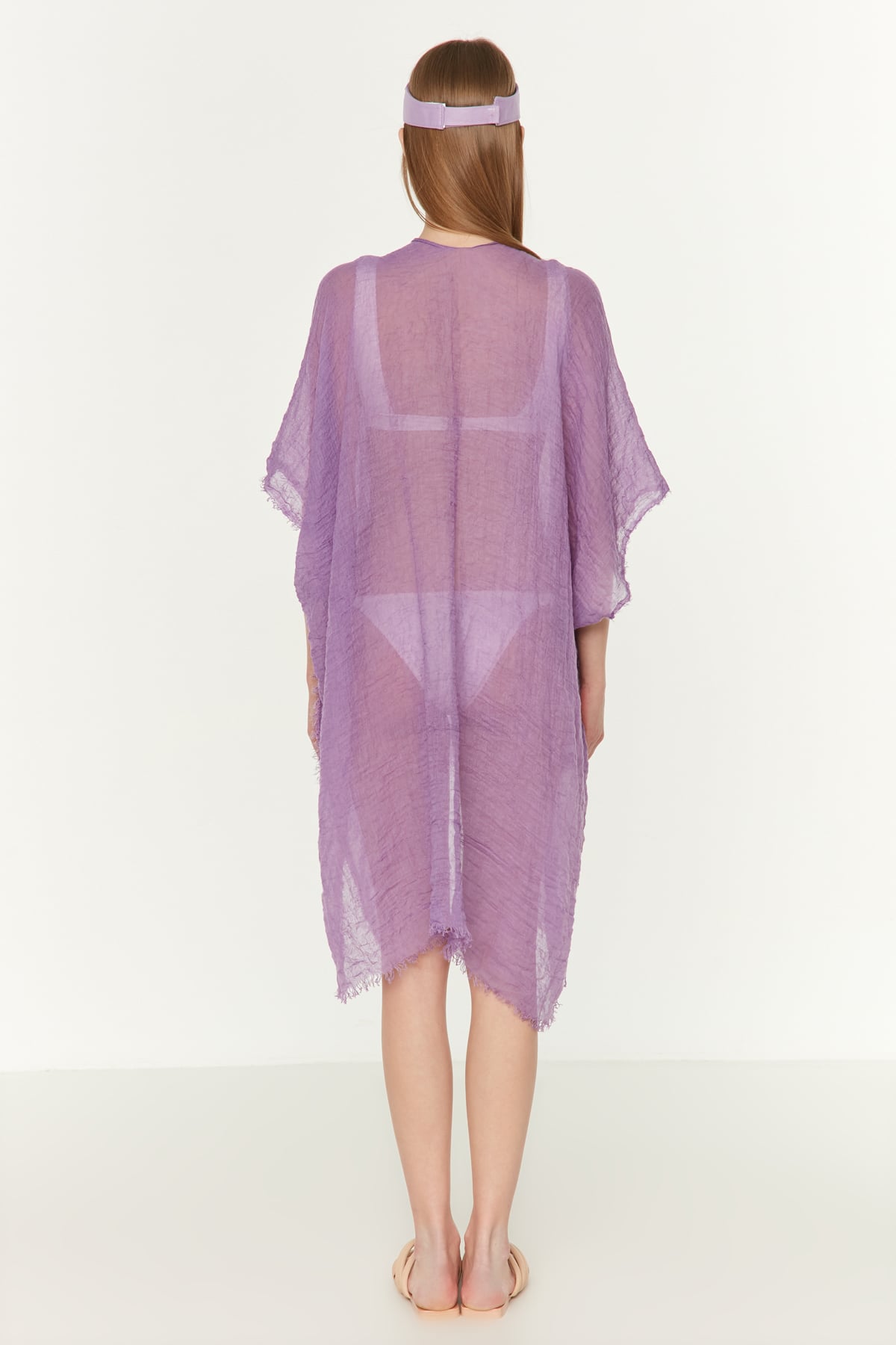 Light Purple Crinkle Kimono Pareo for Women - Pack of 4 - Nesvay - by Peralane - photo 3