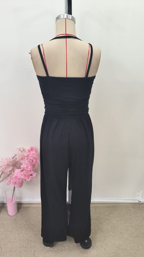 Women's Black Square Neck Tank Top and Wide-Leg Trouser Set - Janes - by Peralane - photo 7