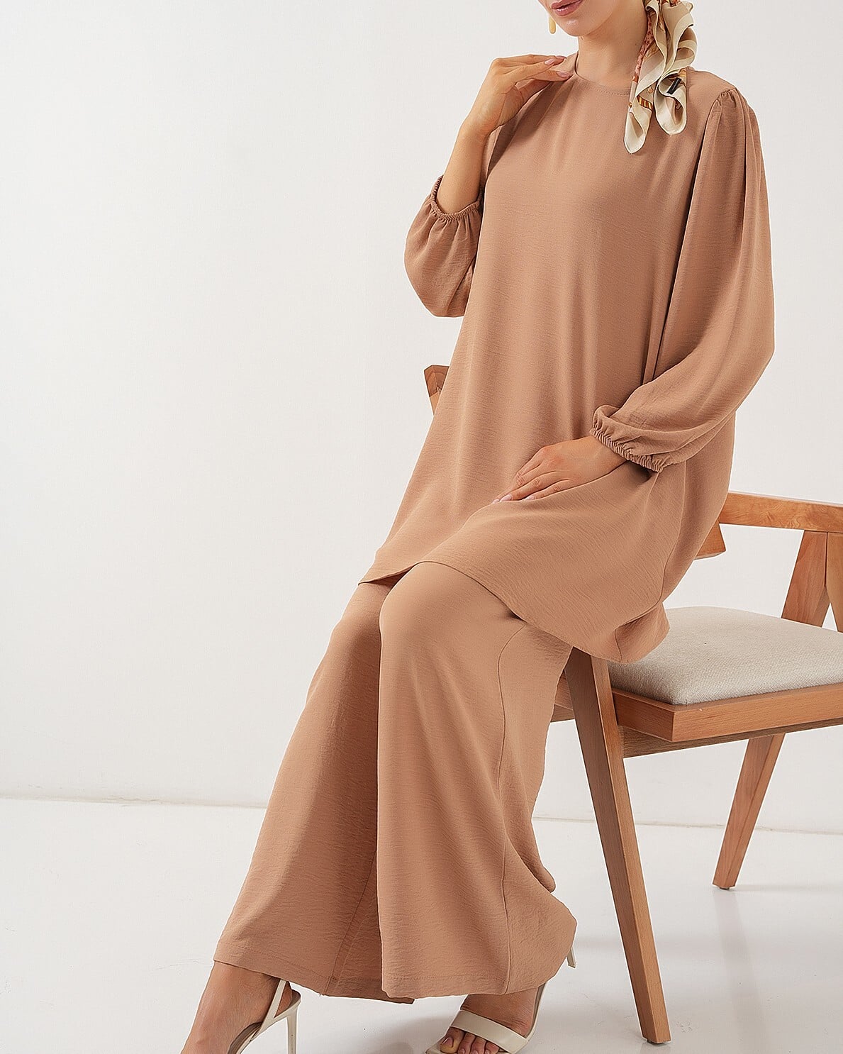 Women's Camel Tunic and Wide-Leg Trouser Set - Bigdart - by Peralane - photo 6