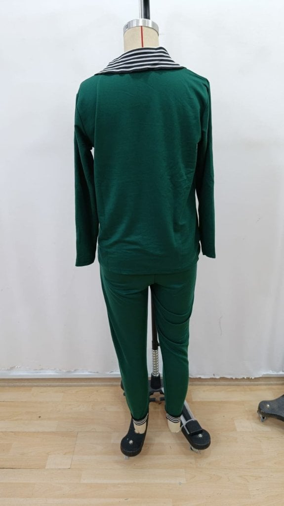 Women's Long Sleeve Zip-Up Striped Detail Two-Piece Lounge Set - Janes - by Peralane - photo 5