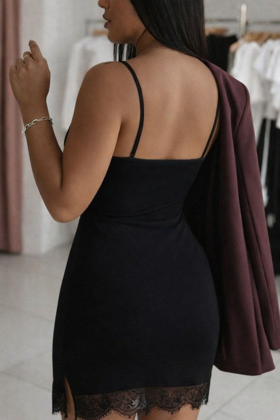 Women's Spaghetti Strap Lace Detail Short Slip Dress - Janes - by Peralane - photo 4