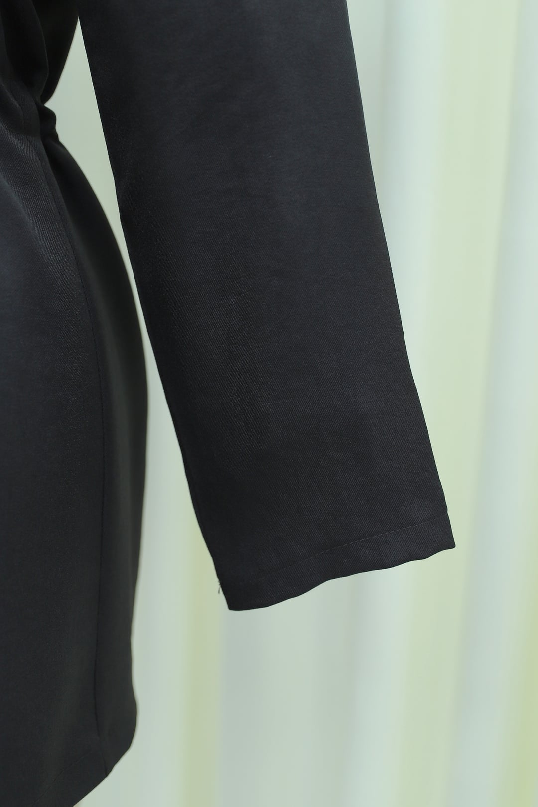 Tunnel Drawstring Pocket Detail Linen-Look Kimono - Black - Podyumplus - by Peralane - photo 7