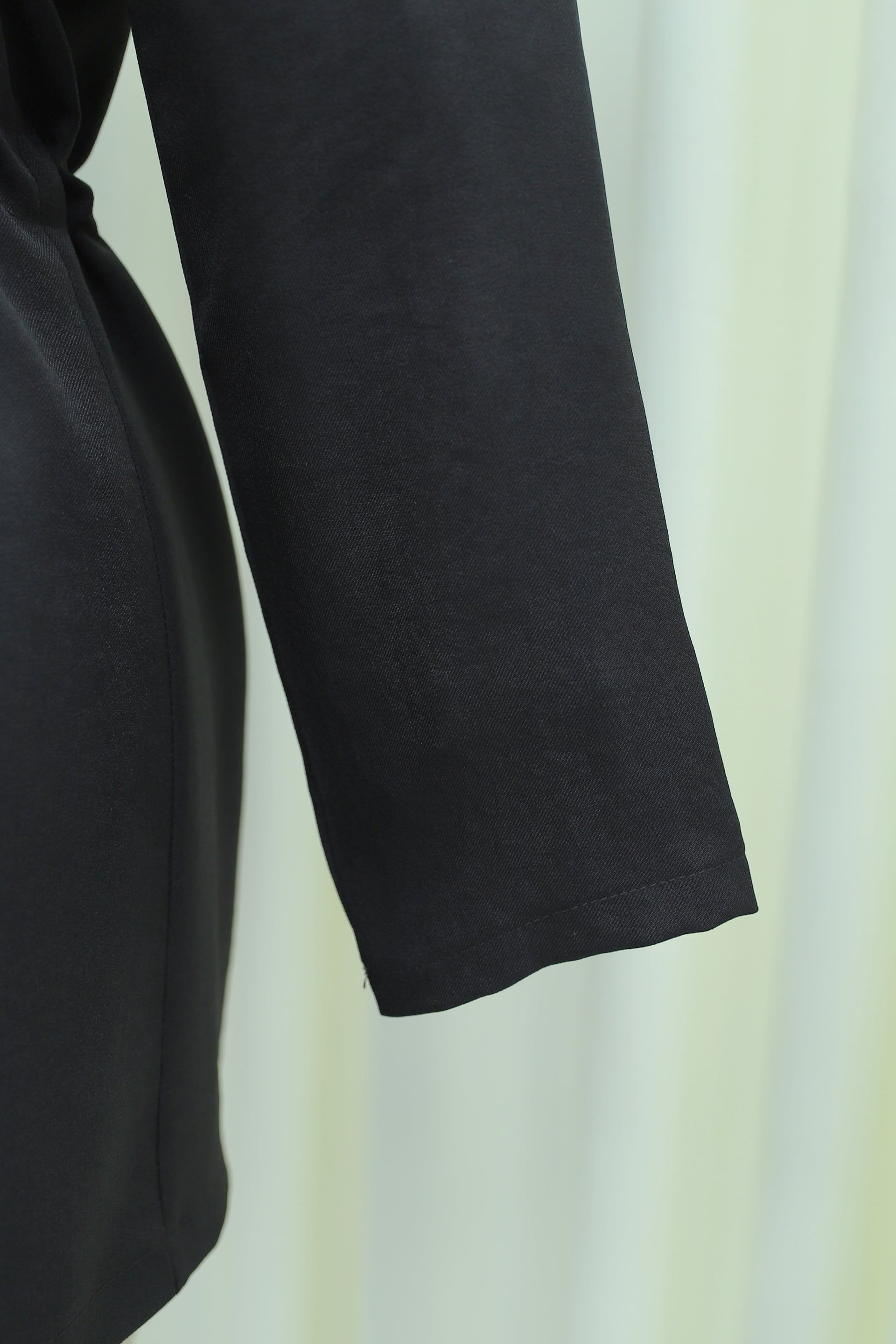 Tunnel Drawstring Pocket Detail Linen-Look Kimono - Black - Podyumplus - by Peralane - photo 7