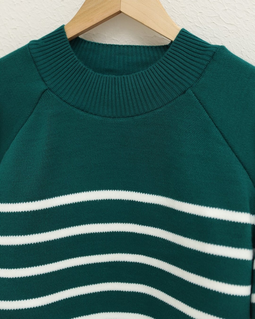 Striped Knit Tunic with Ribbed Cuffs - Emerald - Podyumplus - by Peralane - photo 6
