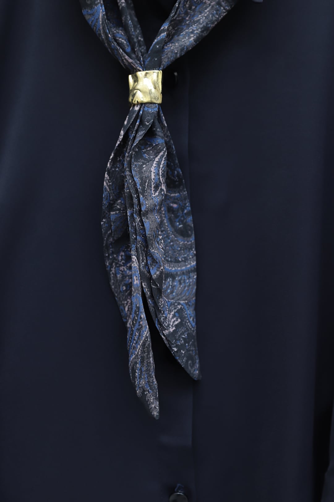 Navy Blue Ethnic Paisley Print Two-Piece Blouse and Skirt Set - Podyumplus - by Peralane - photo 4