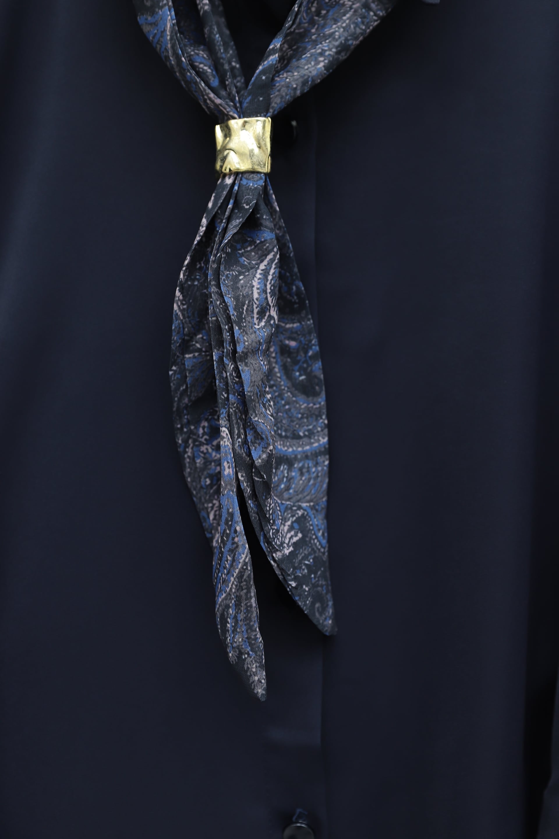 Navy Blue Ethnic Paisley Print Two-Piece Blouse and Skirt Set - Podyumplus - by Peralane - photo 4