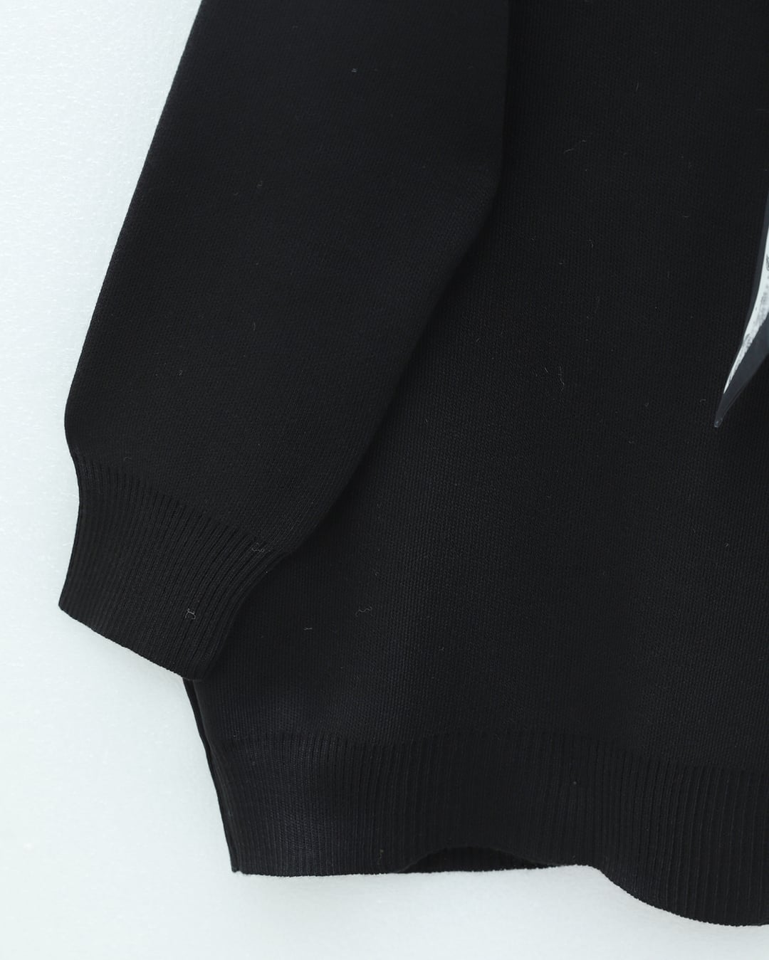 Round Neck Scarf Detail Oversized Knit Tunic - Black - Podyumplus - by Peralane - photo 6